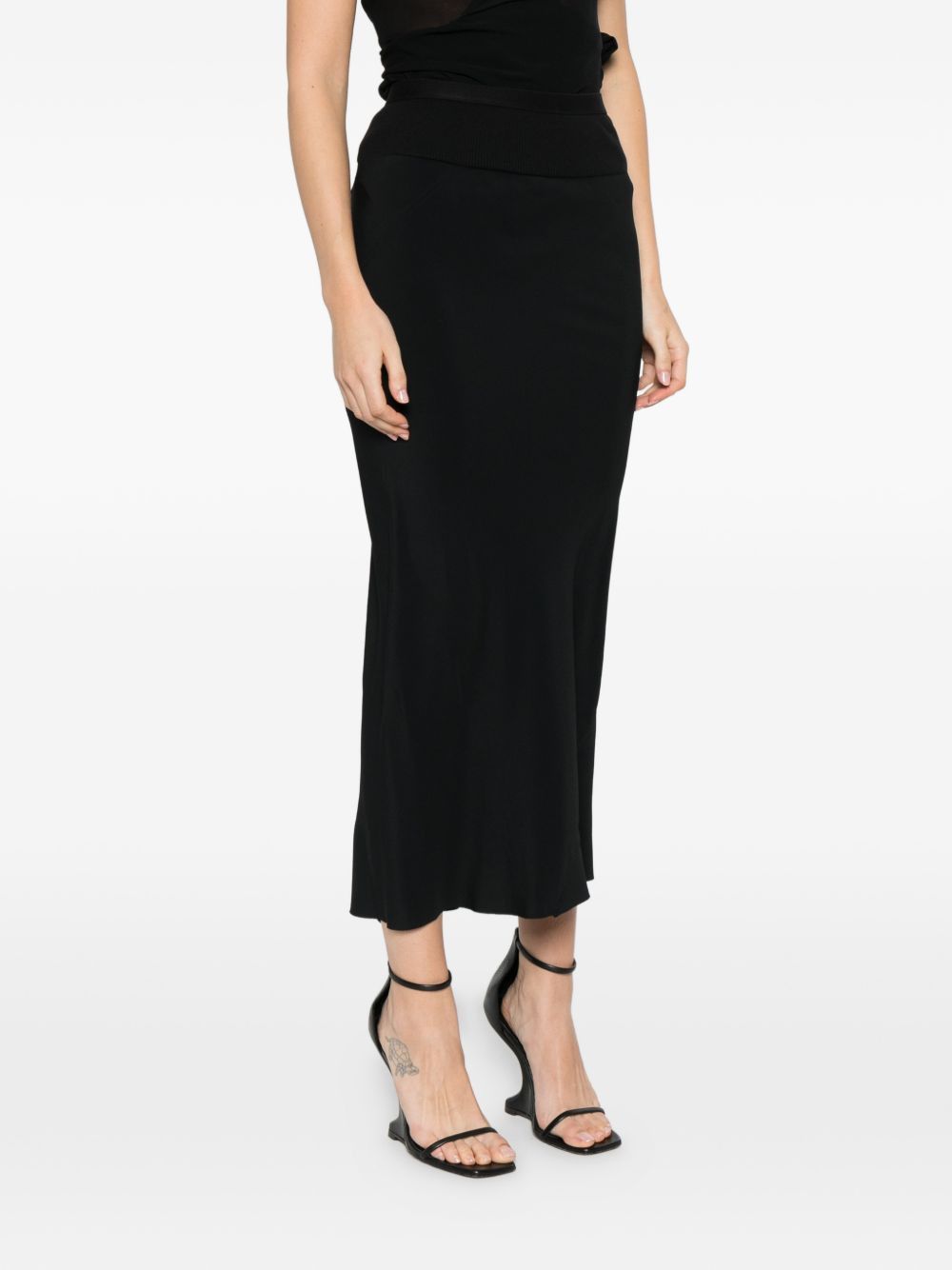 Rick Owens COTTON BLEND MIDI SKIRT Size 28" / US 6 / IT 42 - 3 Thumbnail