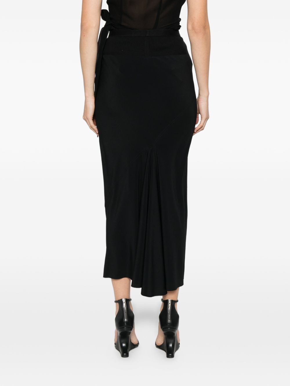 Rick Owens COTTON BLEND MIDI SKIRT Size 28" / US 6 / IT 42 - 5 Thumbnail