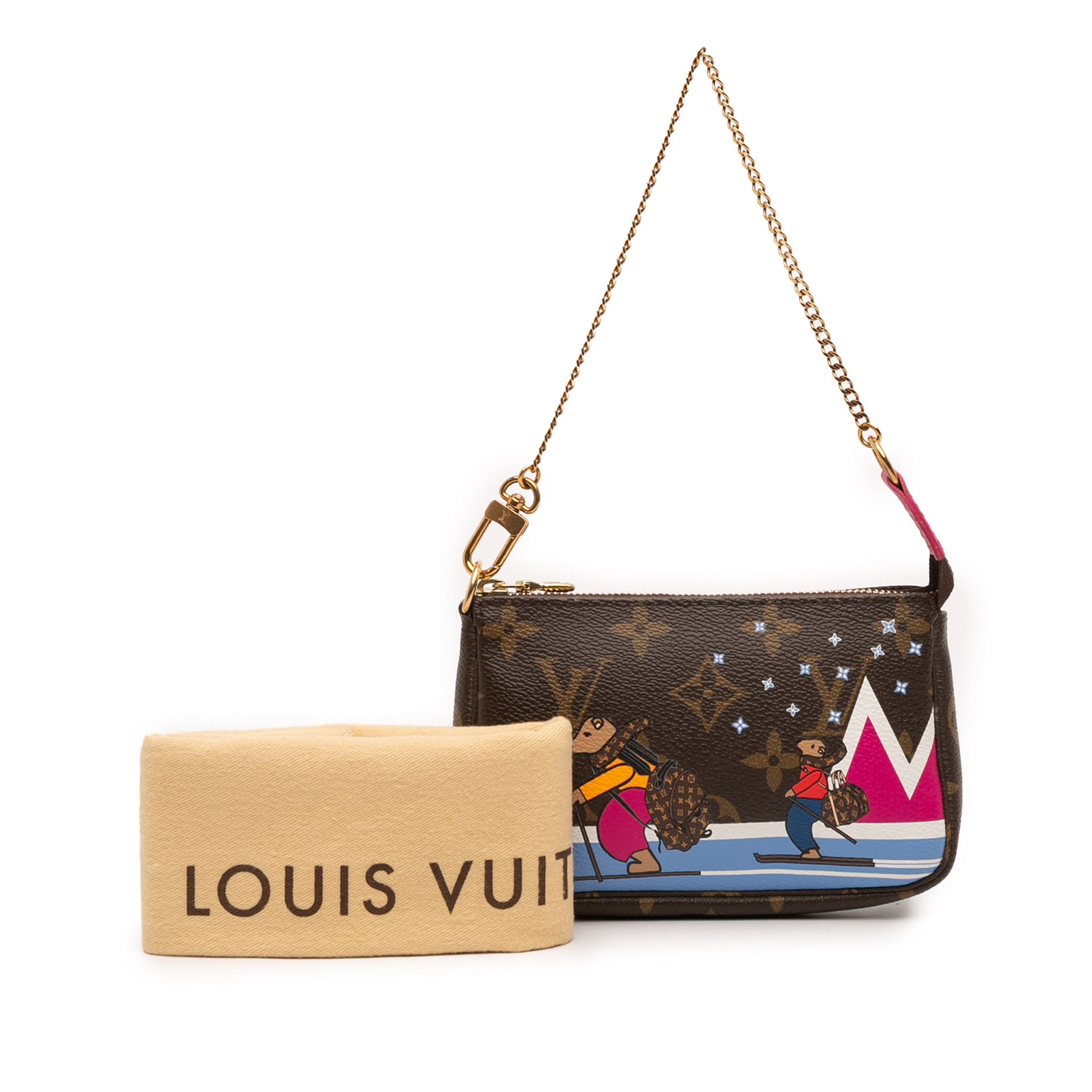 Louis Vuitton Louis Vuitton Monogram Christmas Animation Bears on Skis Mini Pochette Accessoires Size ONE SIZE - 11 Thumbnail