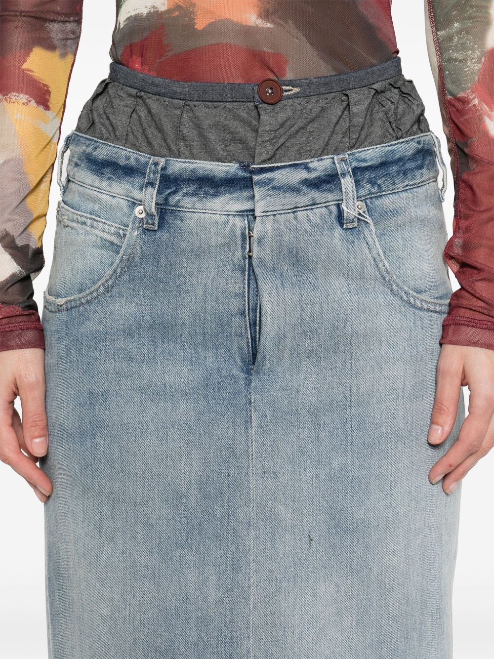 Maison Margiela DENIM COTTON MAXI SKIRT Size 27" / US 4 / IT 40 - 4 Thumbnail