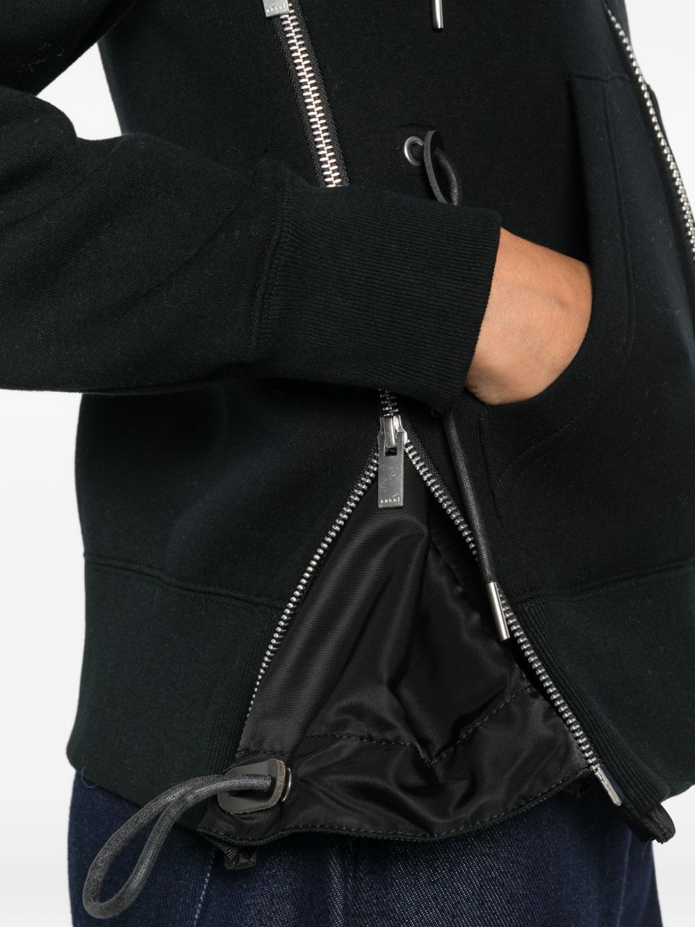 Sacai COTTON ZIPPED HOODIE Size L / US 10 / IT 46 - 4 Thumbnail