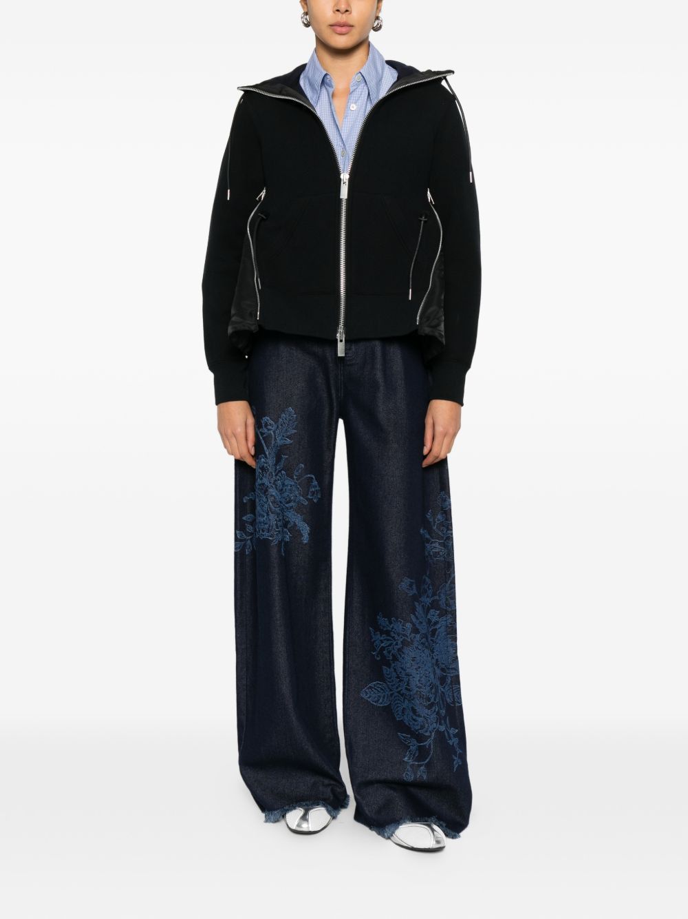 Sacai COTTON ZIPPED HOODIE Size L / US 10 / IT 46 - 5 Thumbnail