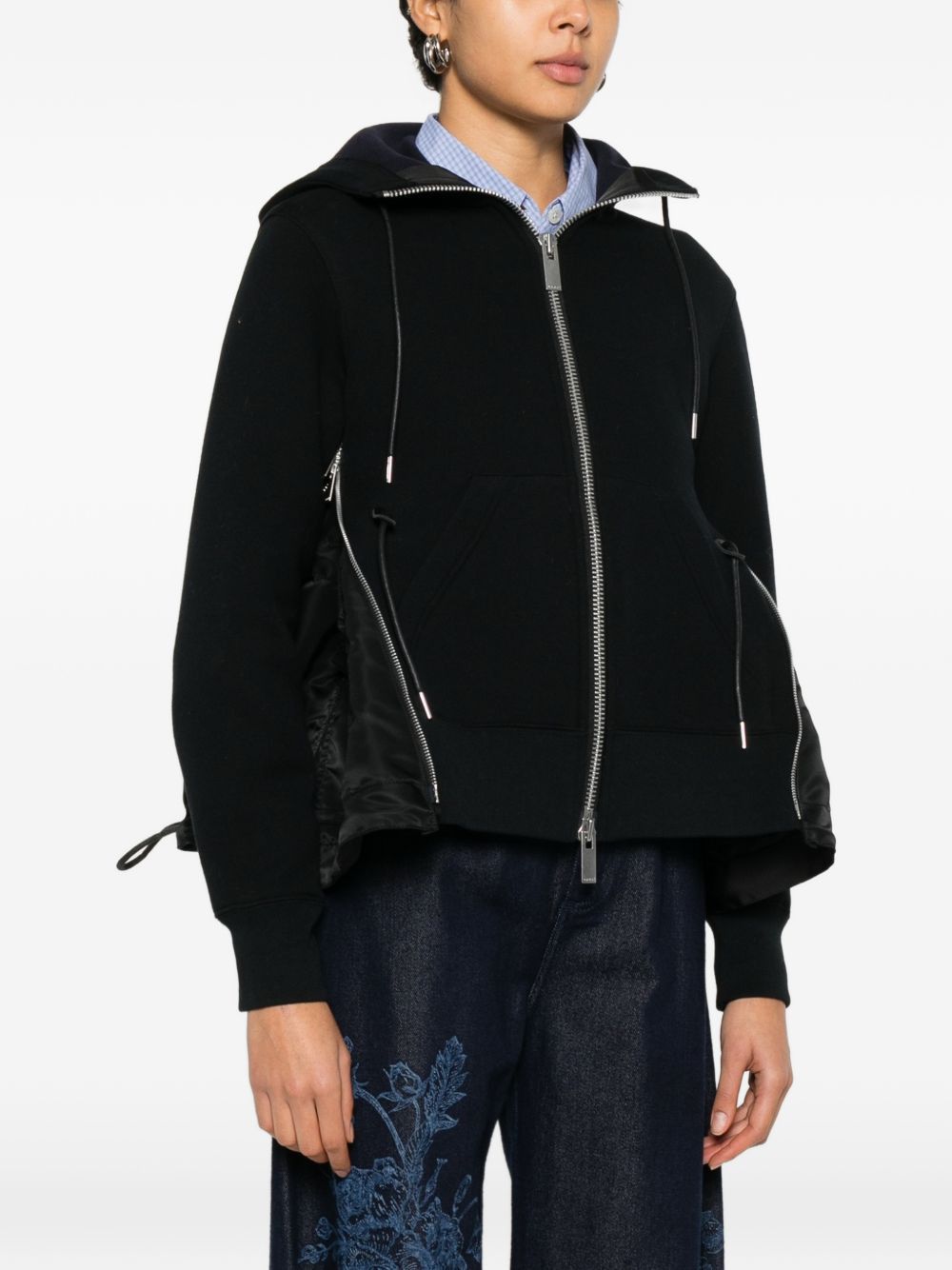 Sacai COTTON ZIPPED HOODIE Size L / US 10 / IT 46 - 3 Thumbnail