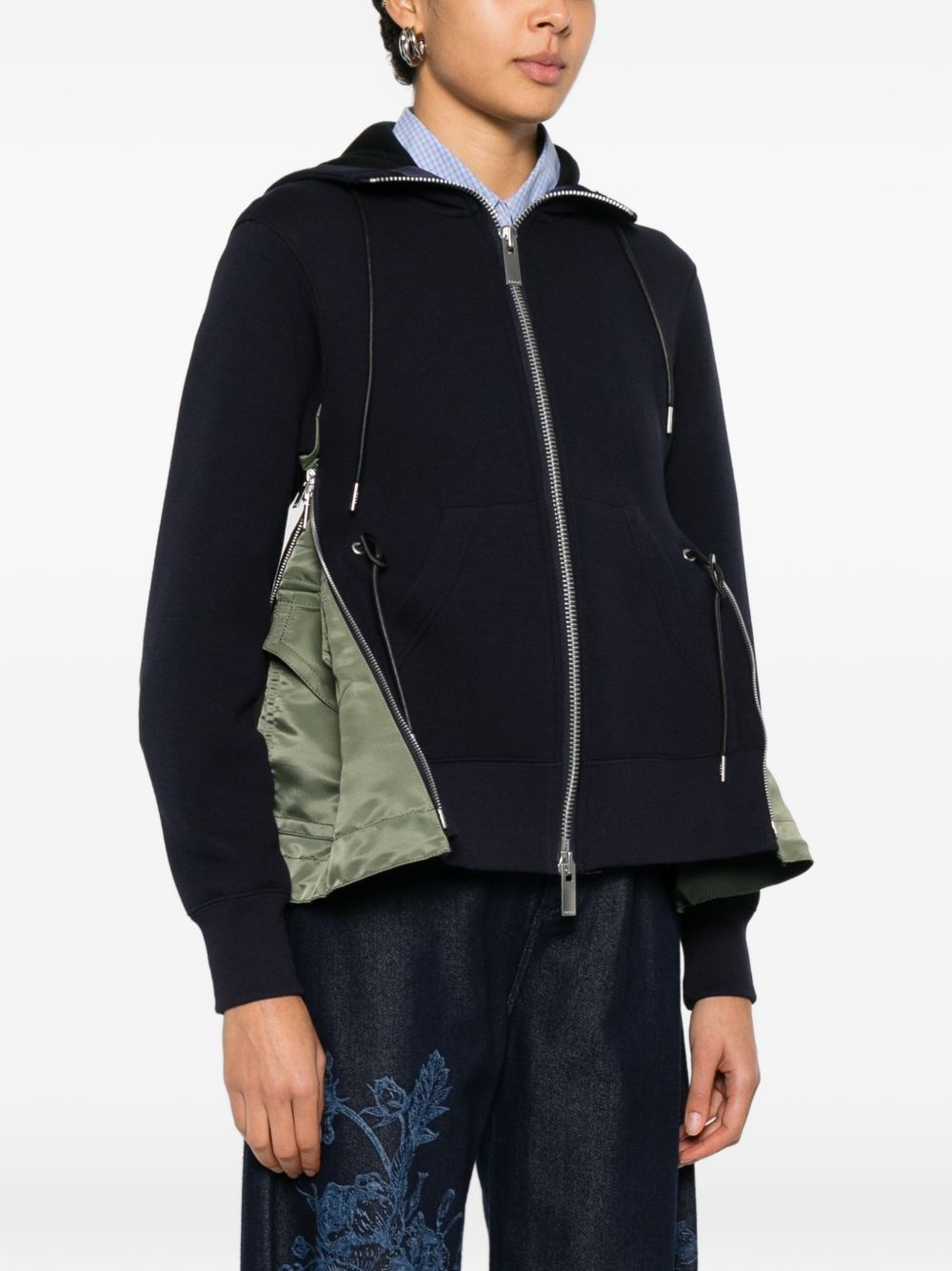 Sacai COTTON ZIPPED HOODIE Size L / US 10 / IT 46 - 4 Thumbnail