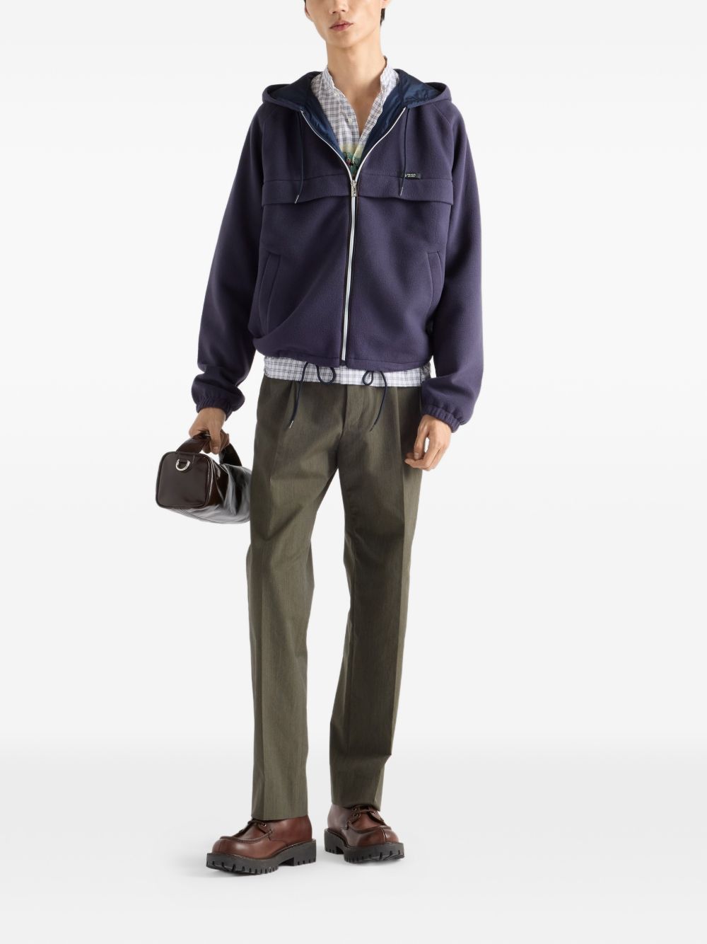 Prada FLEECE HOODED BLOUSON JACKET Size US L / EU 52-54 / 3 - 4 Thumbnail