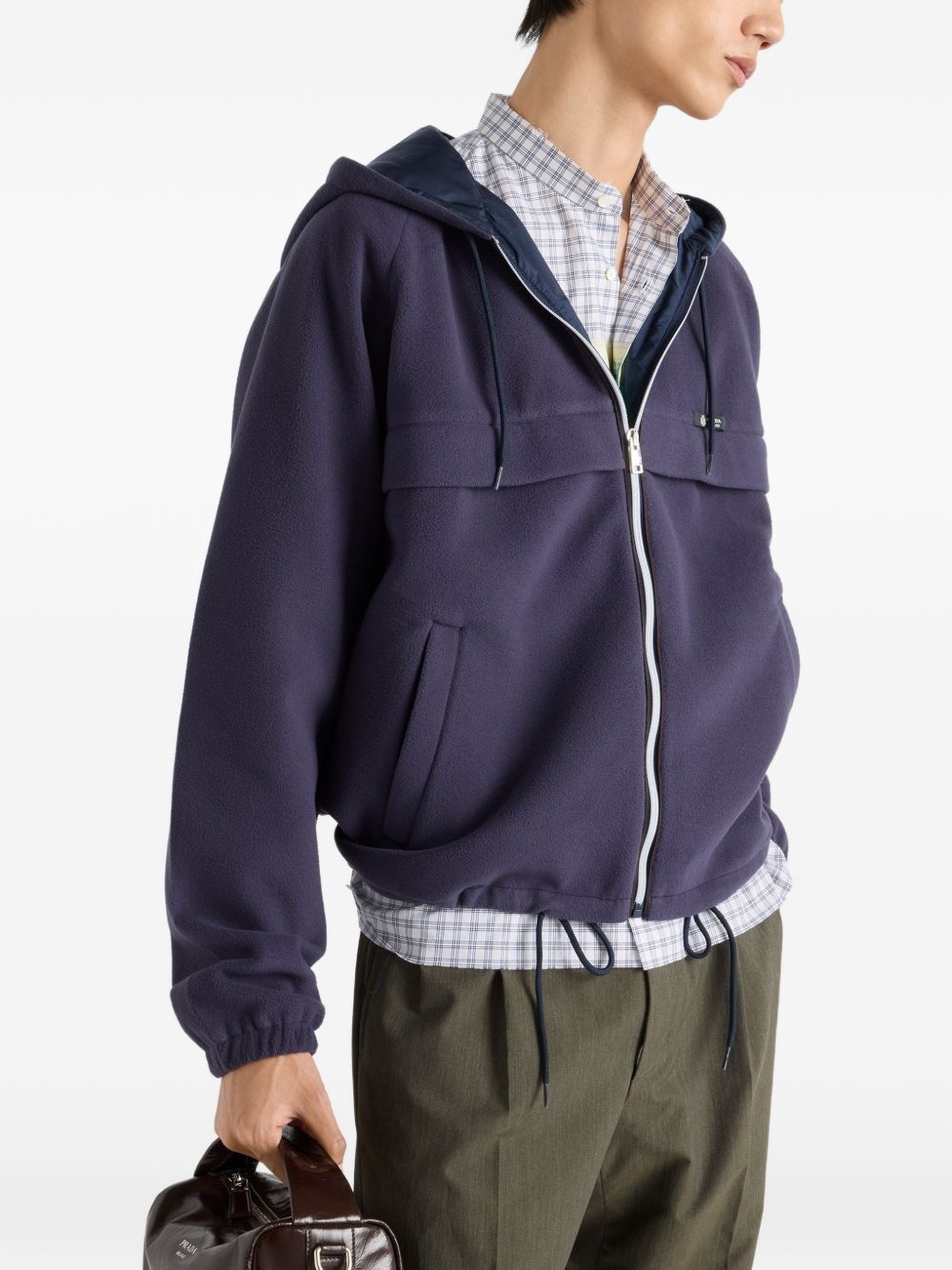 Prada FLEECE HOODED BLOUSON JACKET Size US L / EU 52-54 / 3 - 2 Thumbnail