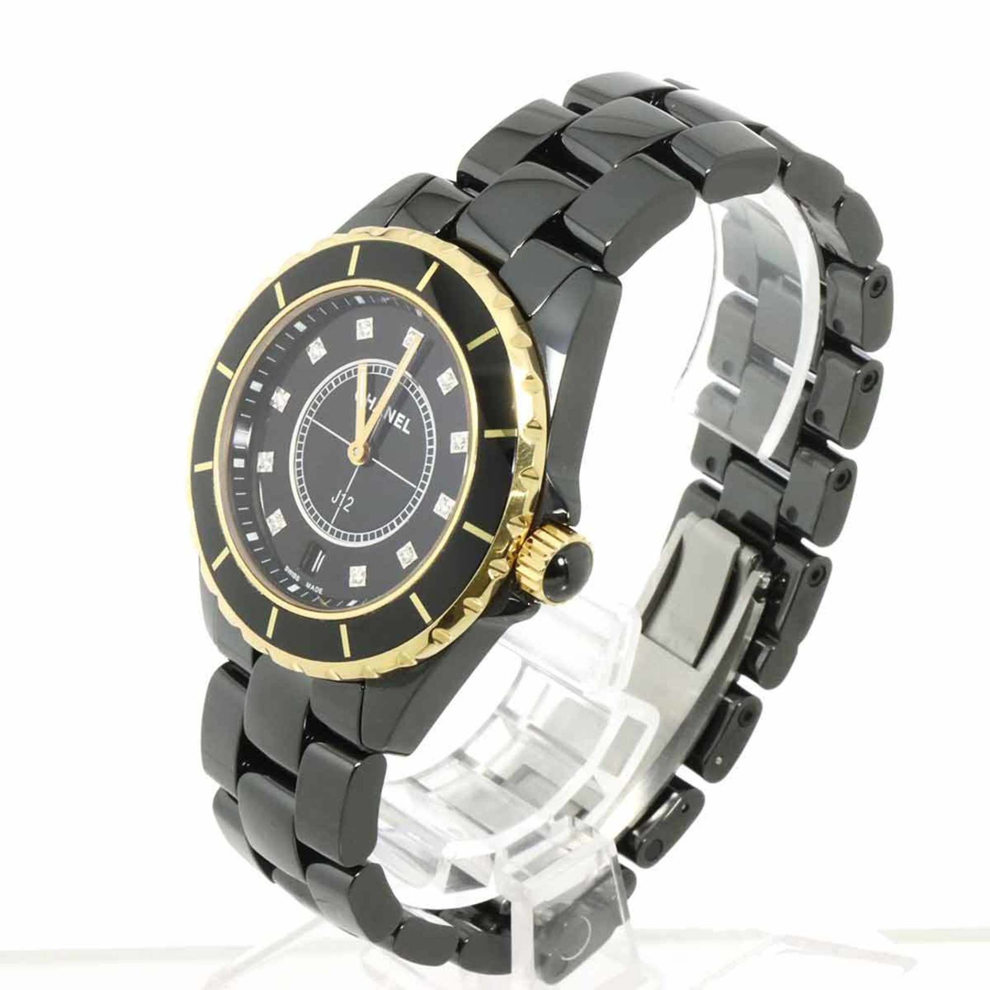 Other CHANEL J12 38mm H2544 Men's Watch with 11 Diamonds, Date Display, Black Ceramic, 18K Pink Gold Quartz Movement Size ONE SIZE - 2 Thumbnail