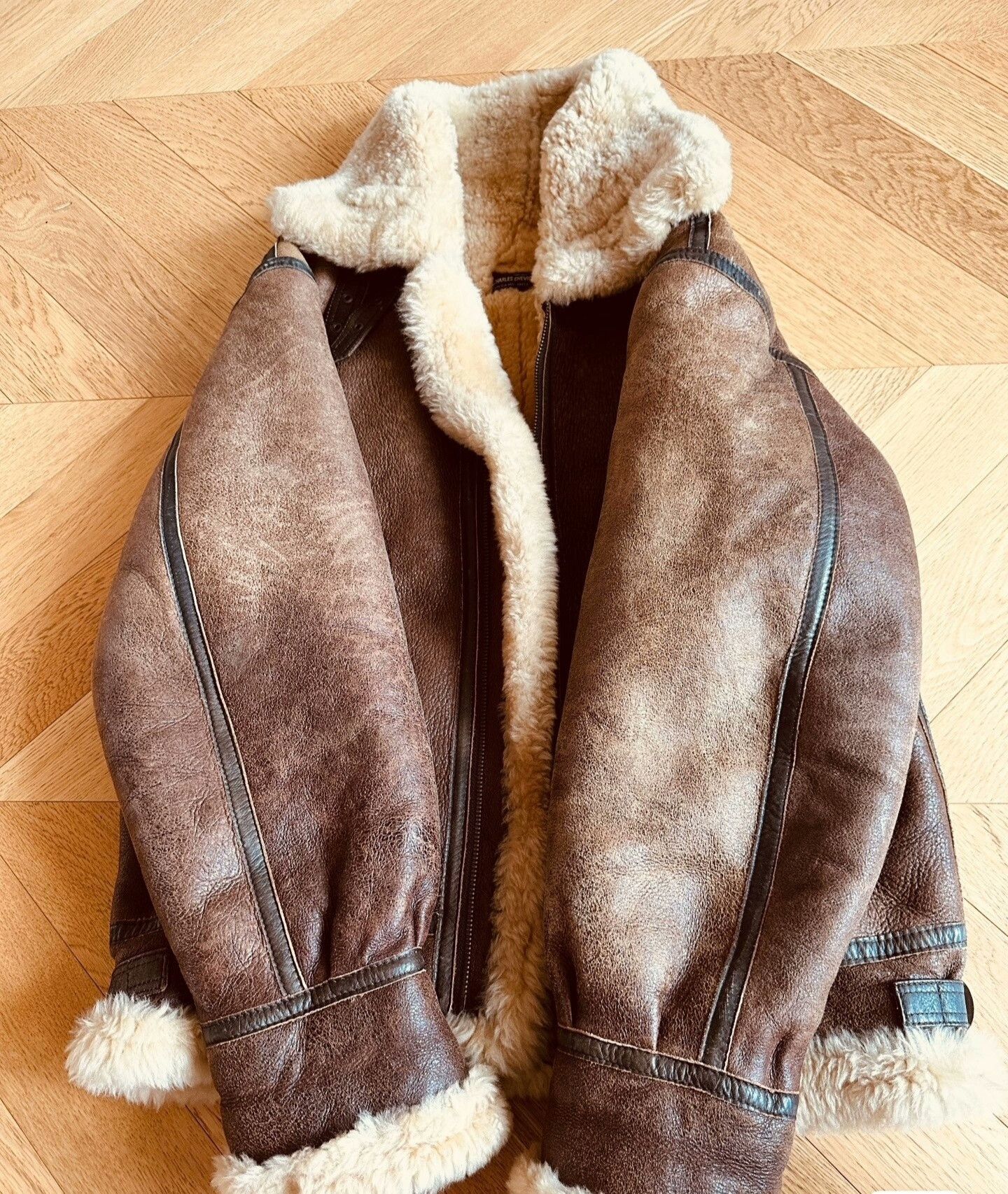 Chevignon Chevignon Brown Shearling Flight Jacket Size US L / EU 52-54 / 3 - 4 Thumbnail