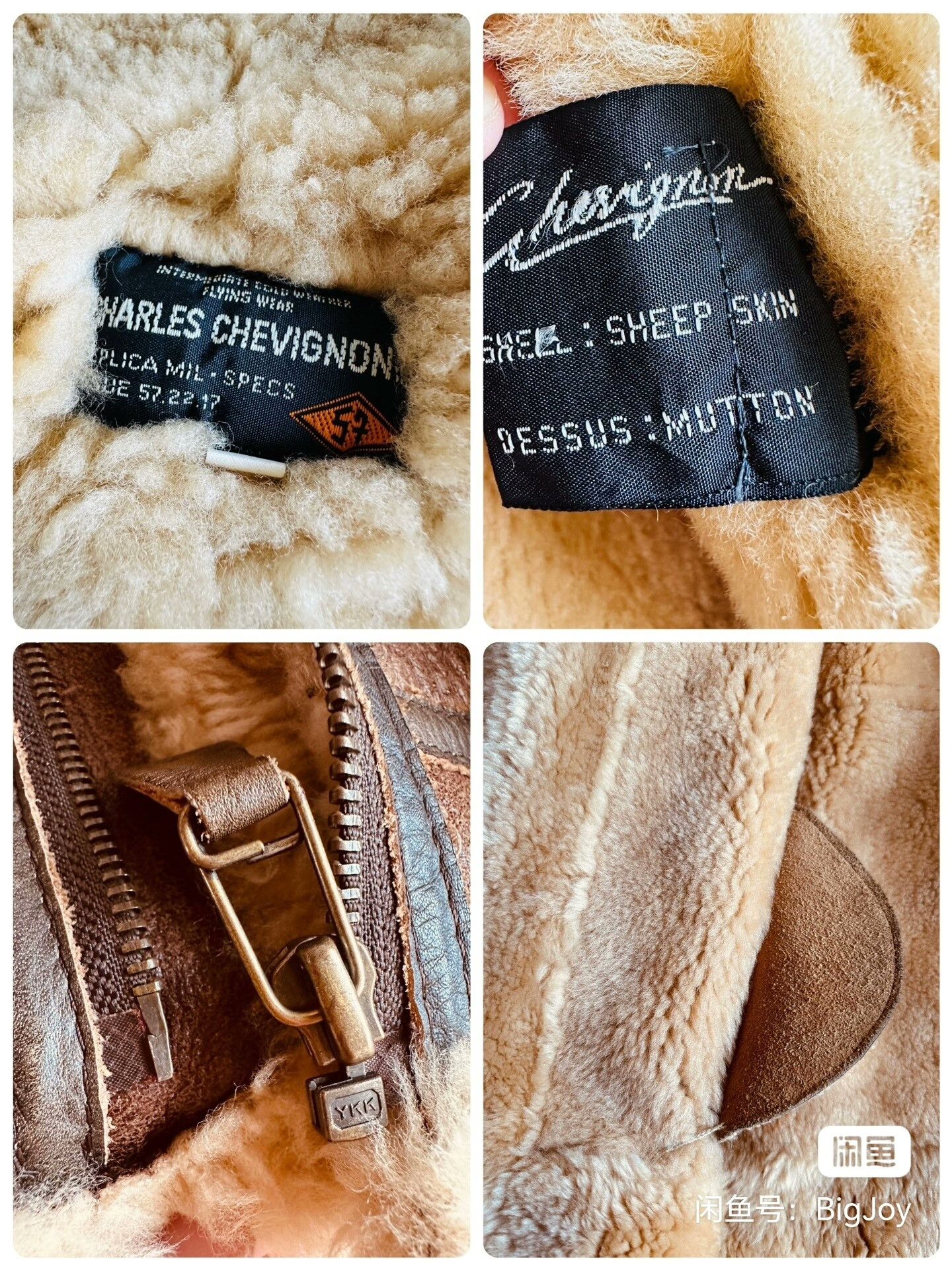 Chevignon Chevignon Brown Shearling Flight Jacket Size US L / EU 52-54 / 3 - 5 Thumbnail