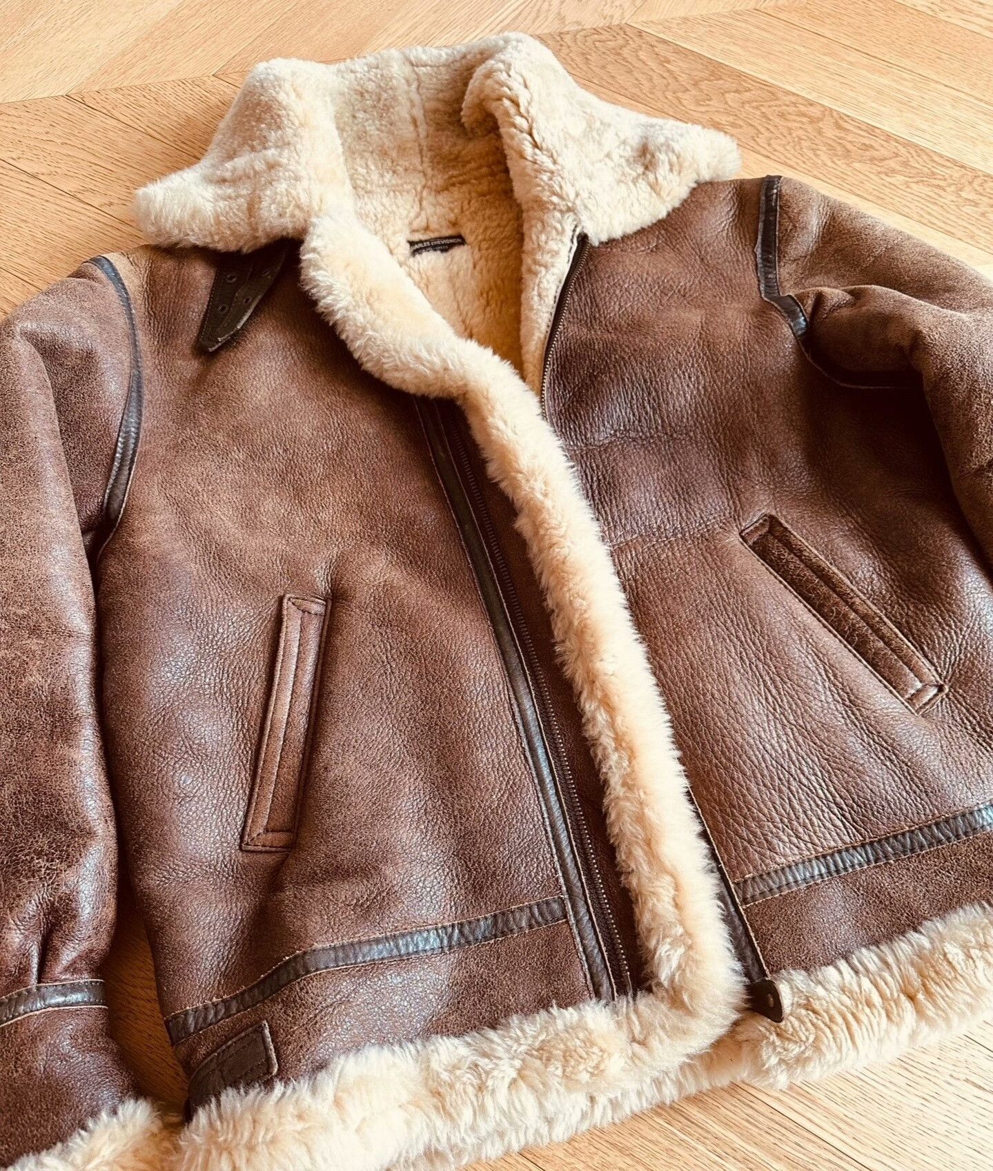 Chevignon Chevignon Brown Shearling Flight Jacket Size US L / EU 52-54 / 3 - 3 Thumbnail