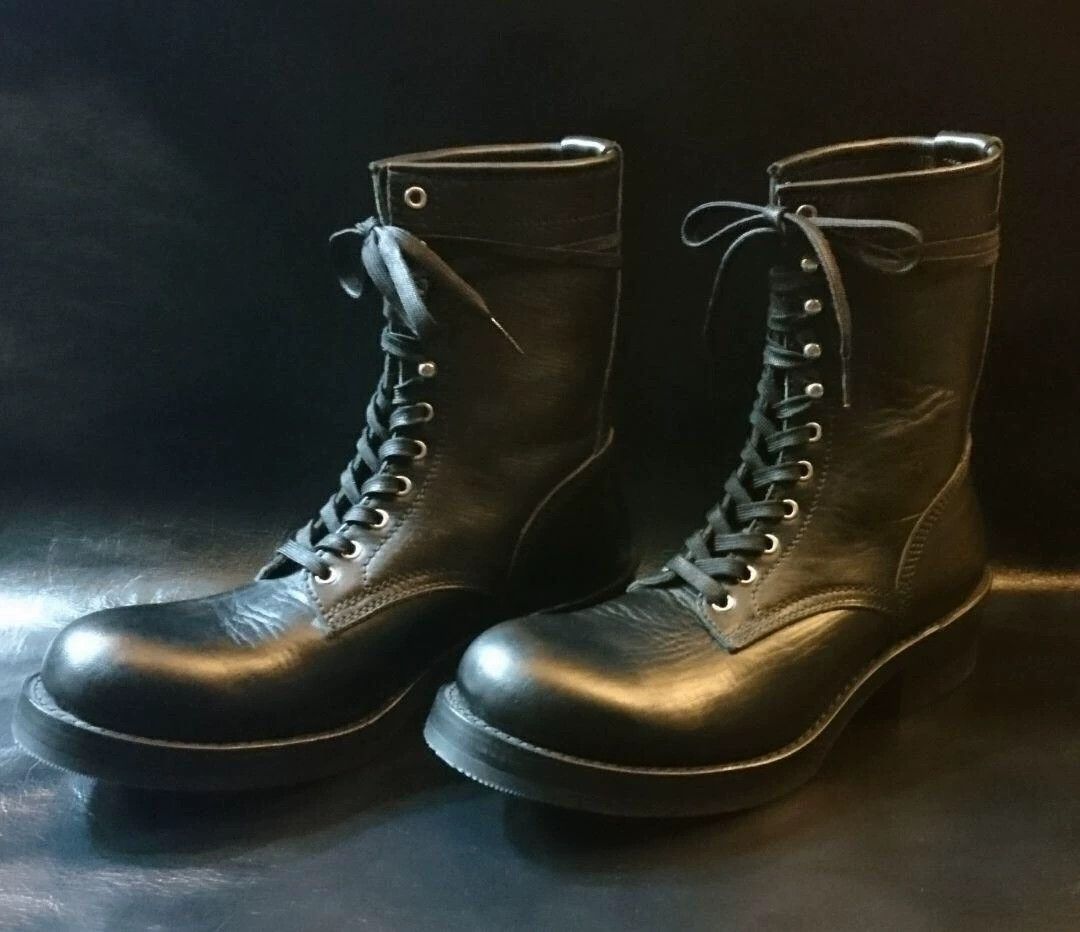 Addict Clothes Japan Premium Black Leather Work Boots Size US 8 / EU 41 - 2 Thumbnail
