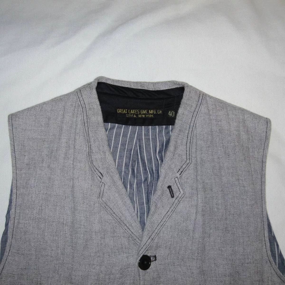 Freewheelers Freewheelers Linen Cotton Vest Size 40 Size US XXS / EU 40 - 2 Thumbnail