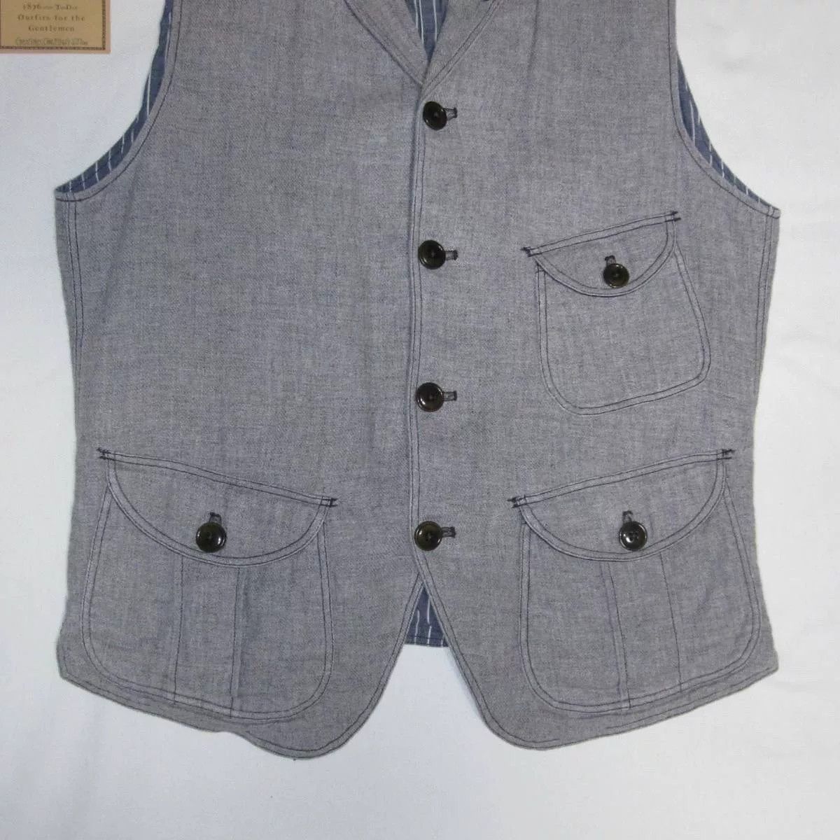 Freewheelers Freewheelers Linen Cotton Vest Size 40 Size US XXS / EU 40 - 6 Thumbnail