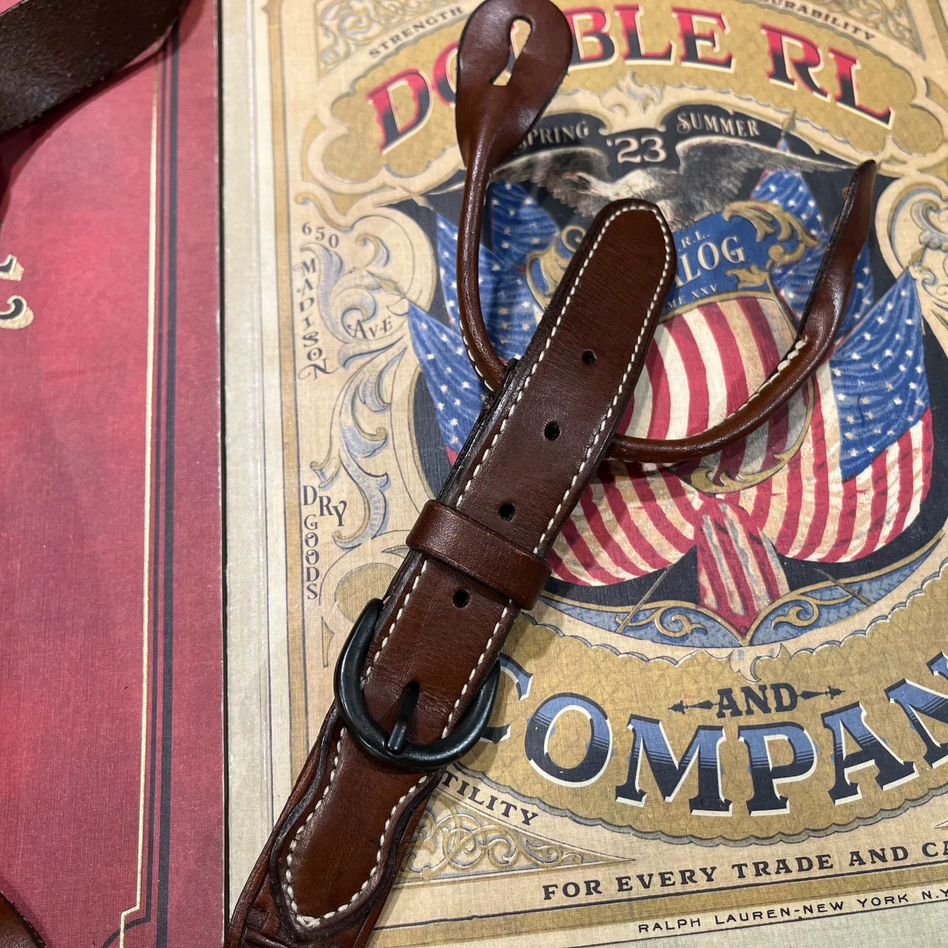 RRL Ralph Lauren RRL Leather Adjustable Suspender Strap Size ONE SIZE - 5 Thumbnail