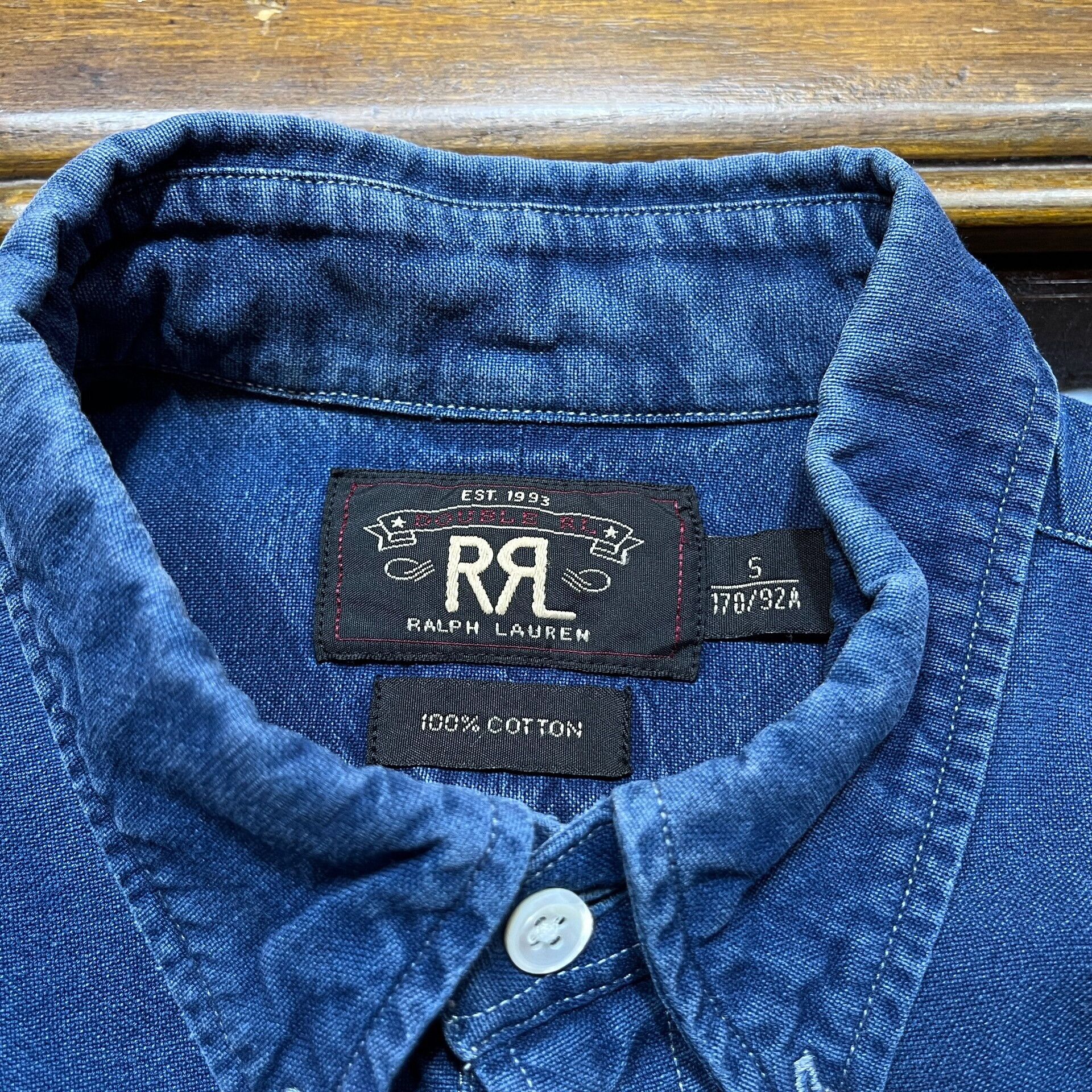 RRL Ralph Lauren RRL Blue Dye Button-Up Shirt Size US S / EU 44-46 / 1 - 3 Thumbnail