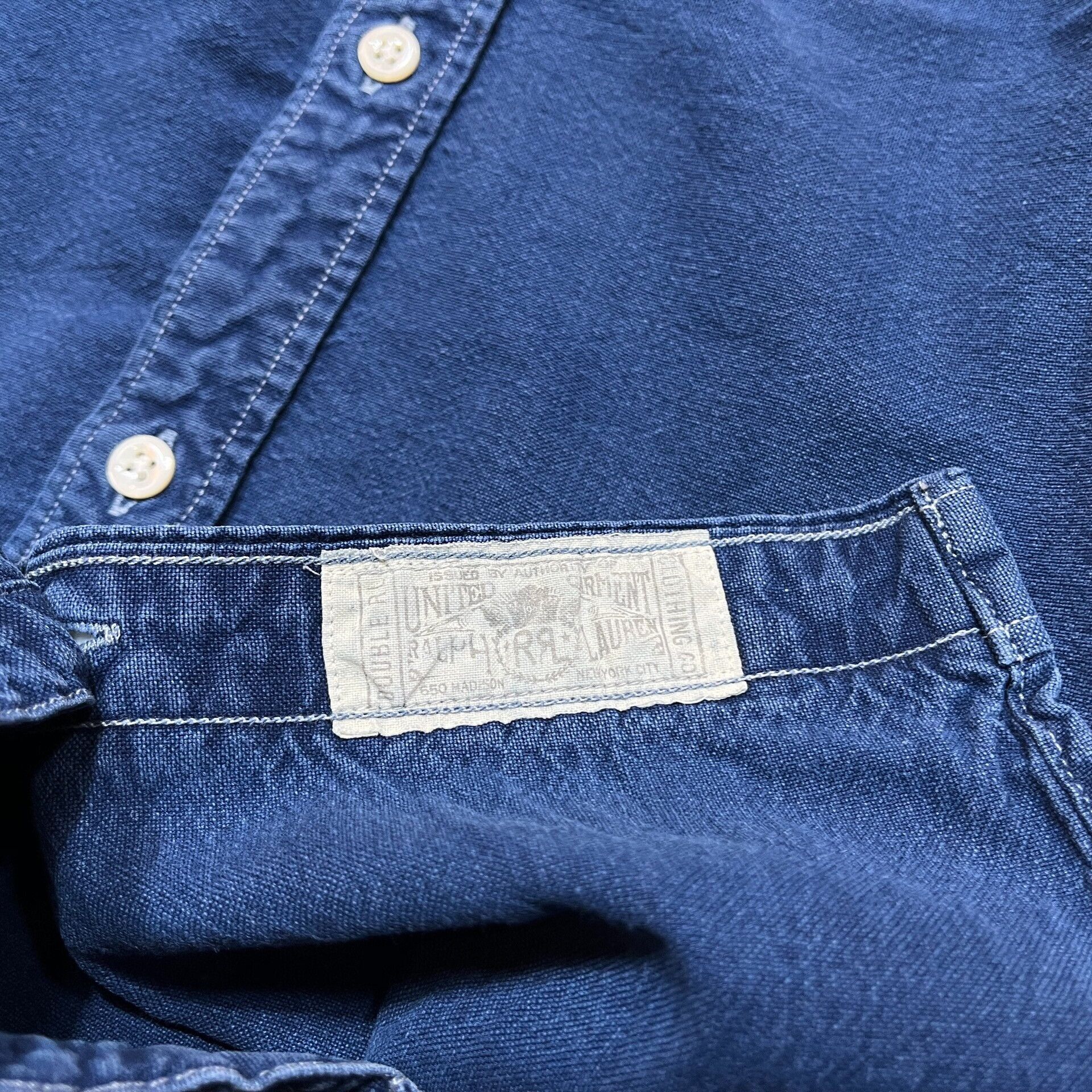 RRL Ralph Lauren RRL Blue Dye Button-Up Shirt Size US S / EU 44-46 / 1 - 4 Thumbnail