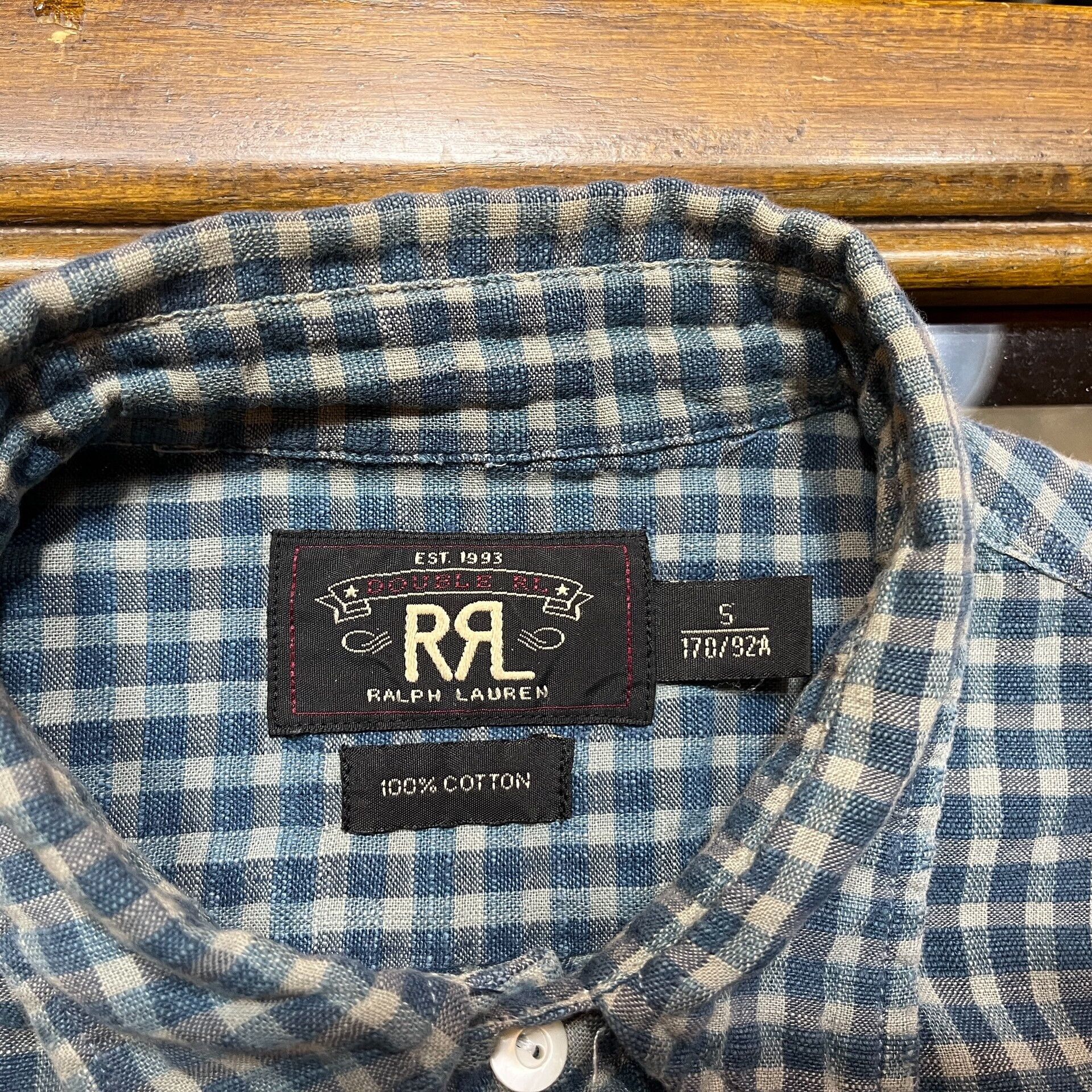 RRL Ralph Lauren Blue Checkered Button-Up Shirt Size US S / EU 44-46 / 1 - 3 Thumbnail
