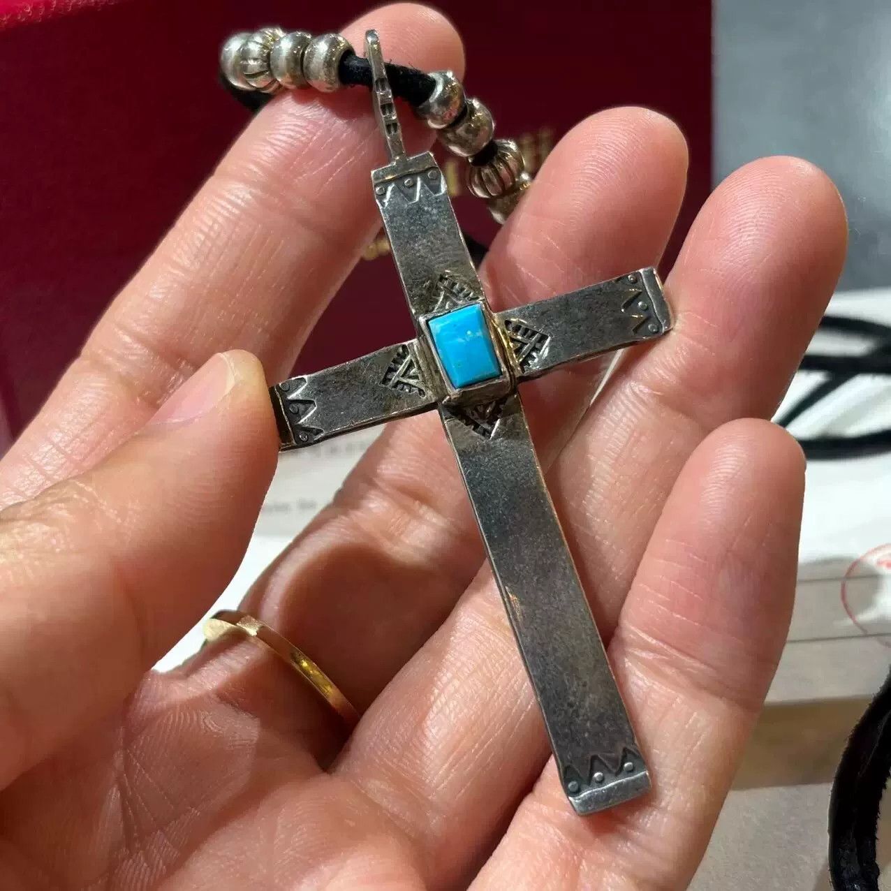 Larry Smith Larry Smith Turquoise Cross Necklace Size ONE SIZE - 3 Thumbnail