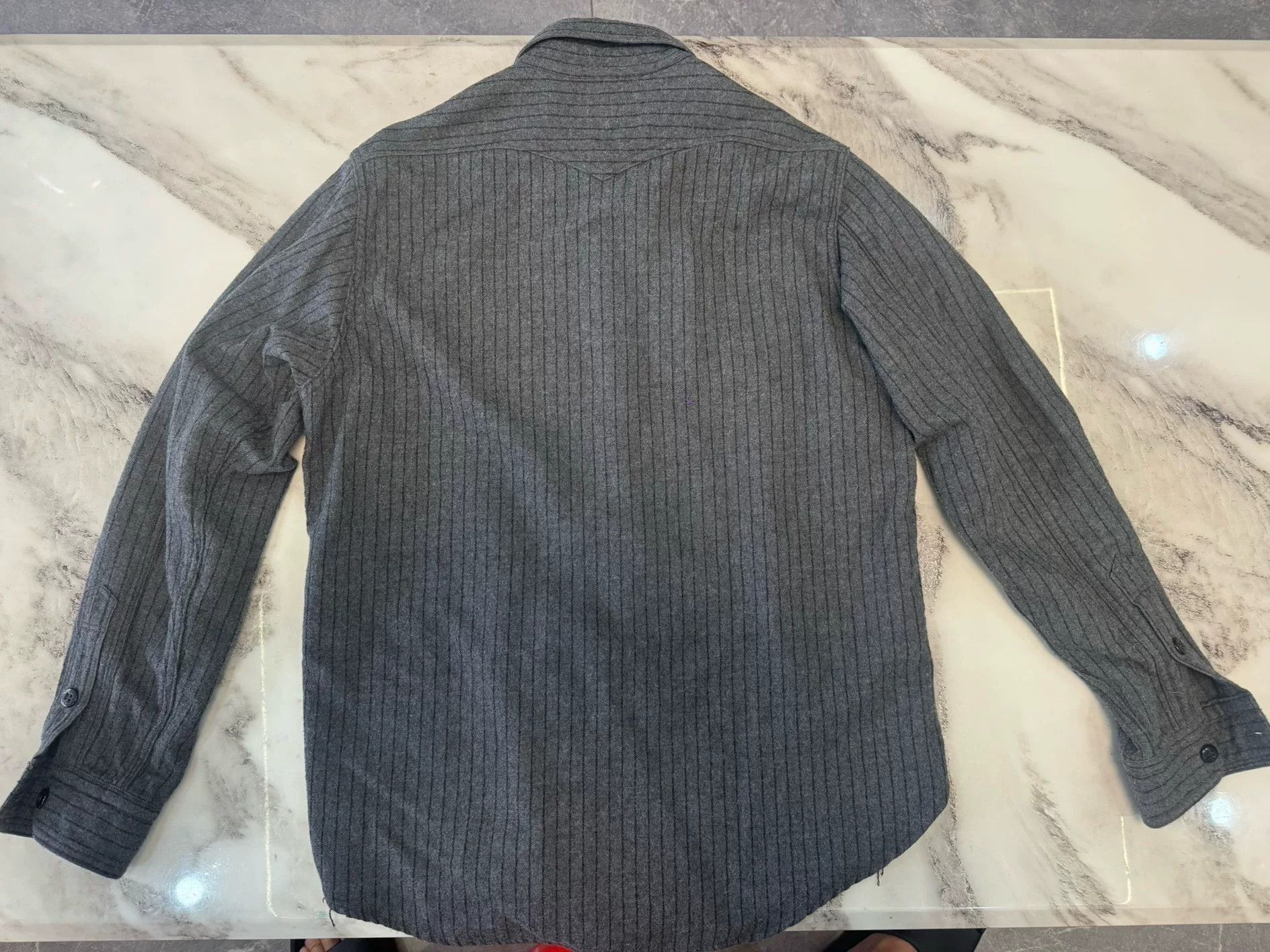 Freewheelers Navy Wool Cashmere Shirt Size 16 Size US L / EU 52-54 / 3 - 2 Thumbnail