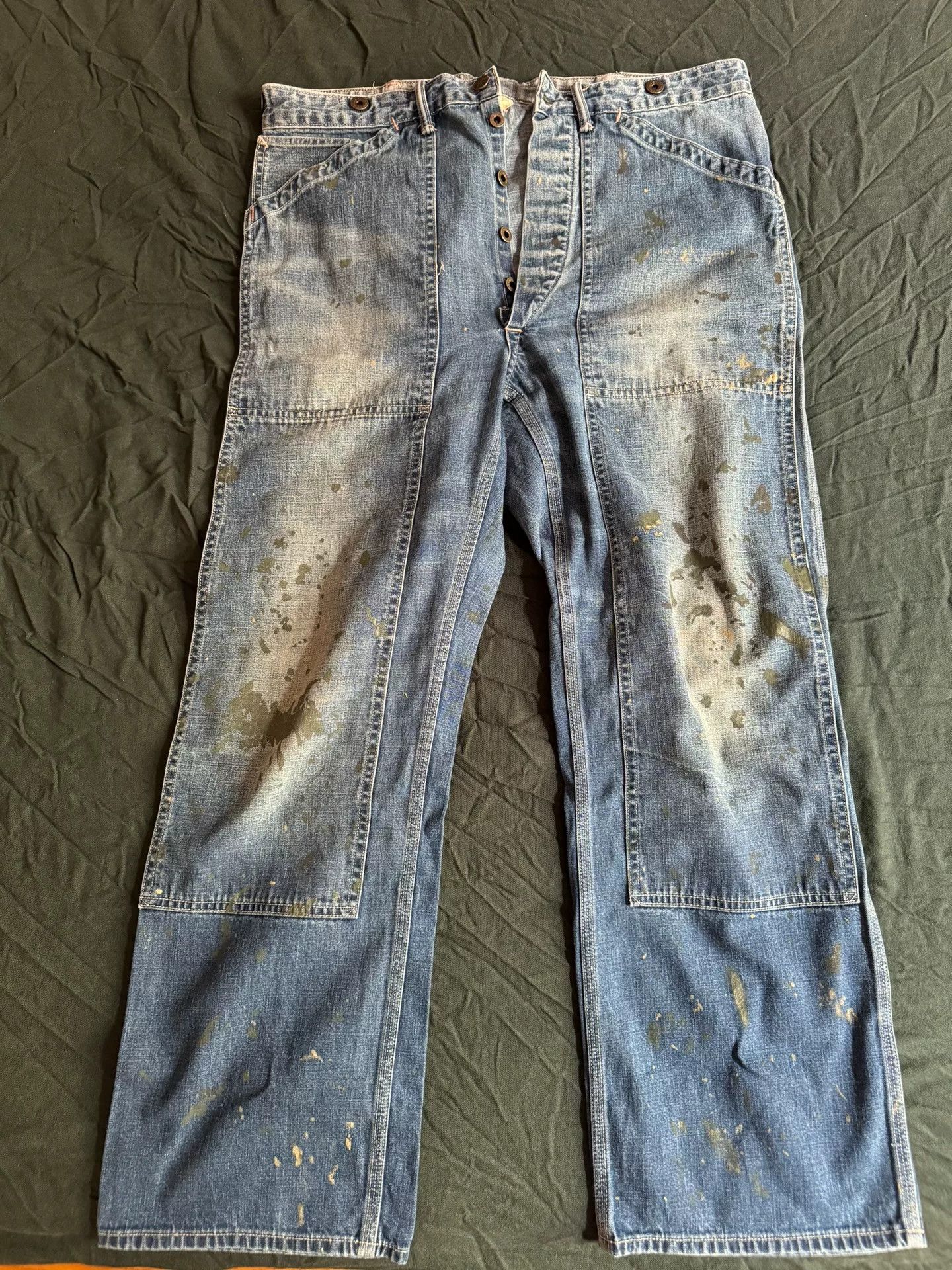 RRL Ralph Lauren RRL Distressed Denim Jeans with Paint Splatter Size US 30 / EU 46 - 2 Thumbnail