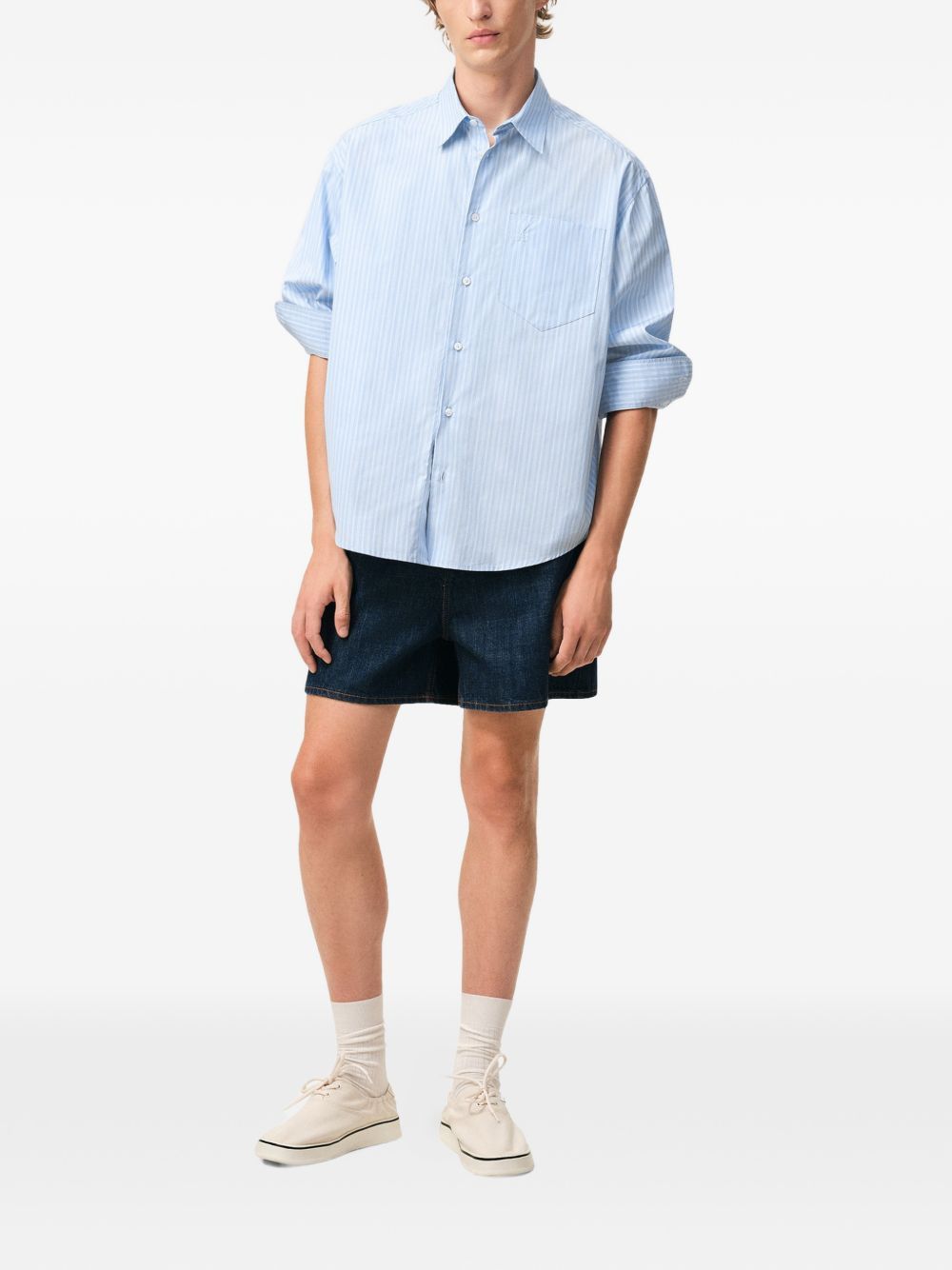 AMI STRIPED COTTON SHIRT Size US S / EU 44-46 / 1 - 2 Thumbnail