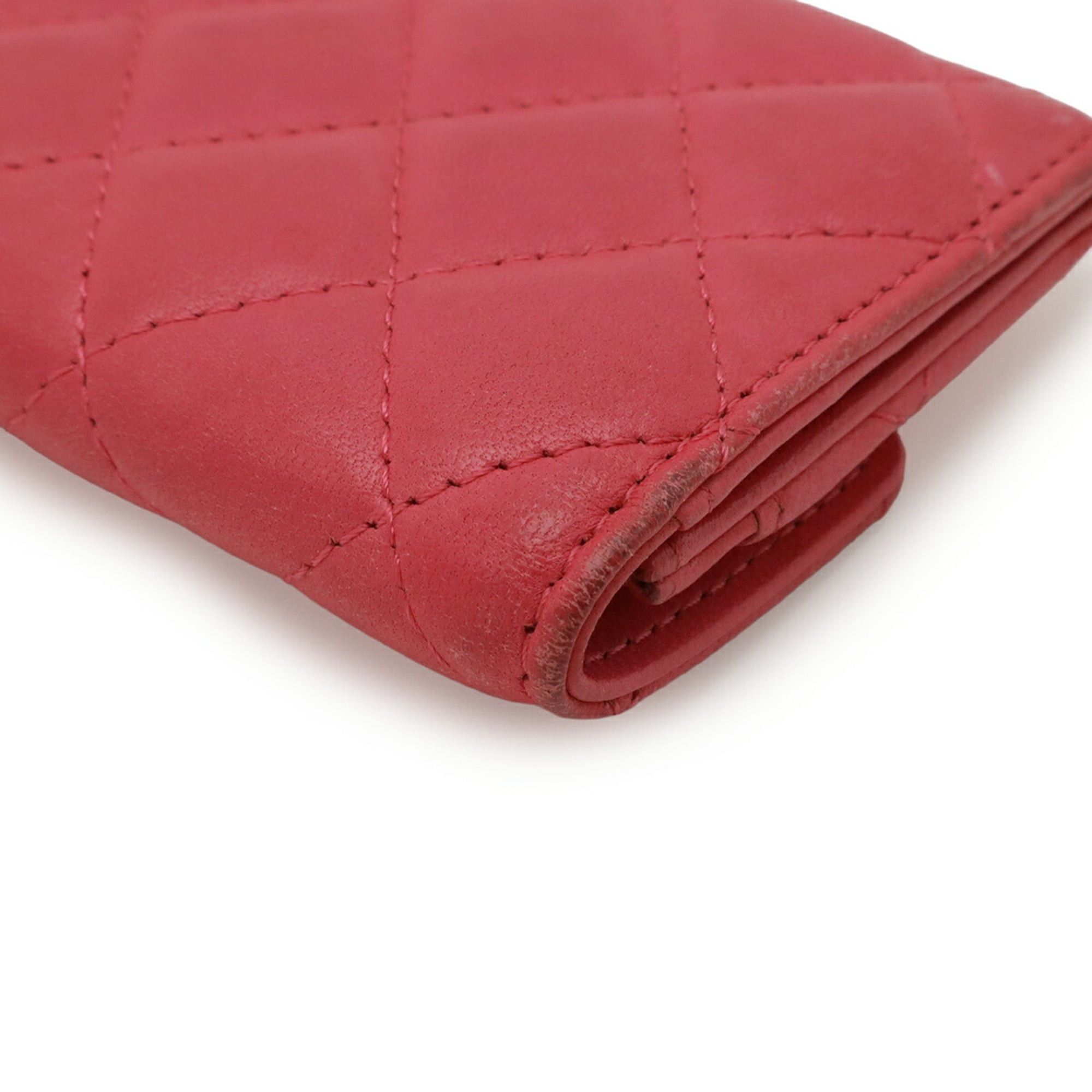 Chanel CHANEL Matelasse Coco Mark Business Card Case, Pass Lambskin Leather, Pink, A80799 Size ONE SIZE - 4 Thumbnail