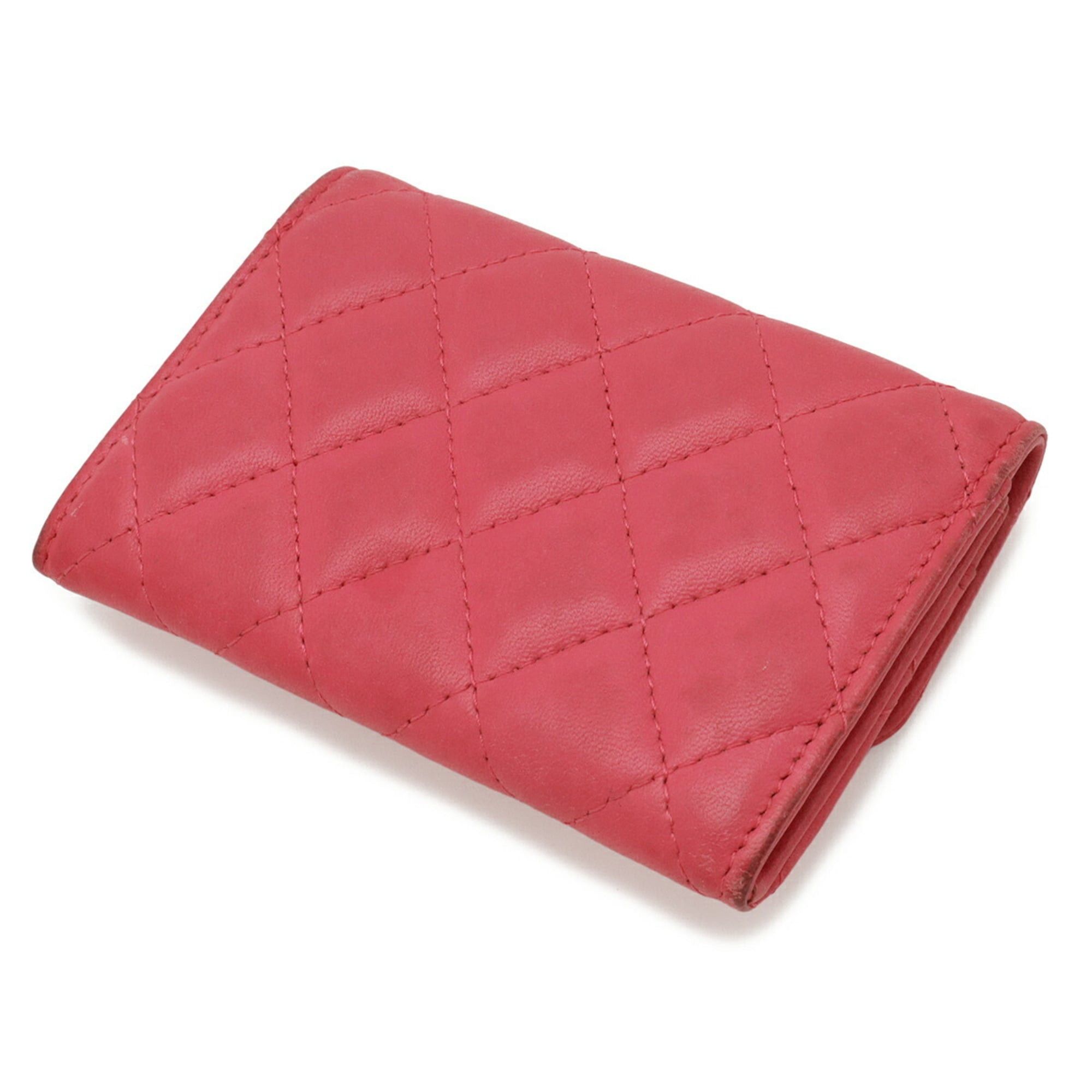 Chanel CHANEL Matelasse Coco Mark Business Card Case, Pass Lambskin Leather, Pink, A80799 Size ONE SIZE - 3 Thumbnail