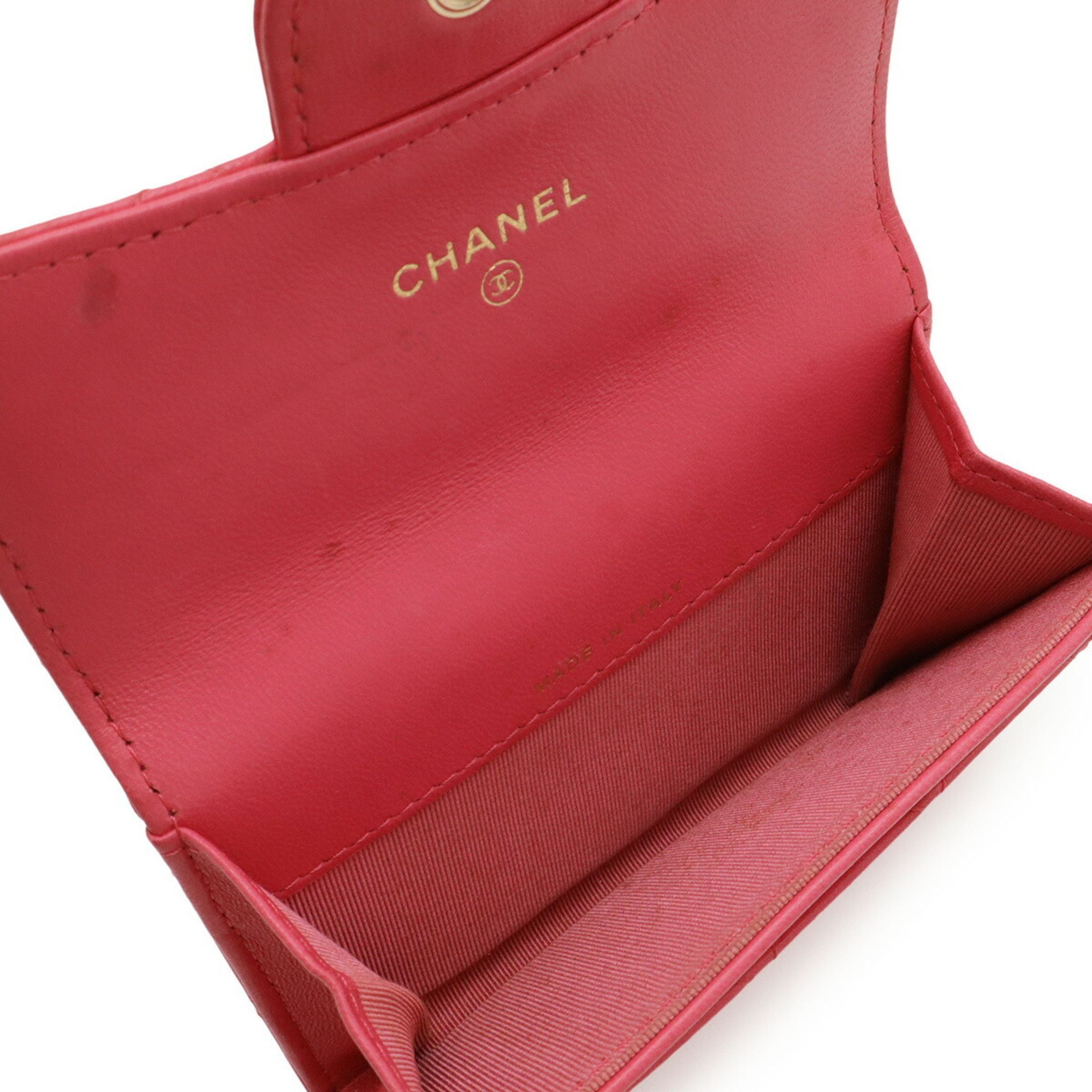 Chanel CHANEL Matelasse Coco Mark Business Card Case, Pass Lambskin Leather, Pink, A80799 Size ONE SIZE - 5 Thumbnail