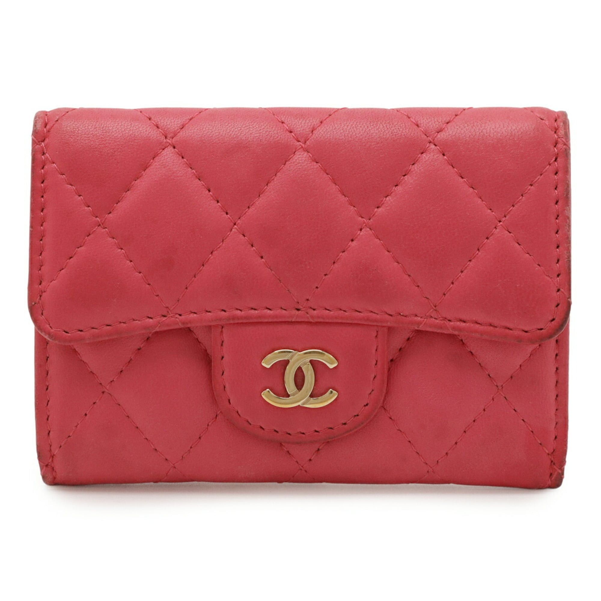 Chanel CHANEL Matelasse Coco Mark Business Card Case, Pass Lambskin Leather, Pink, A80799 Size ONE SIZE - 2 Thumbnail