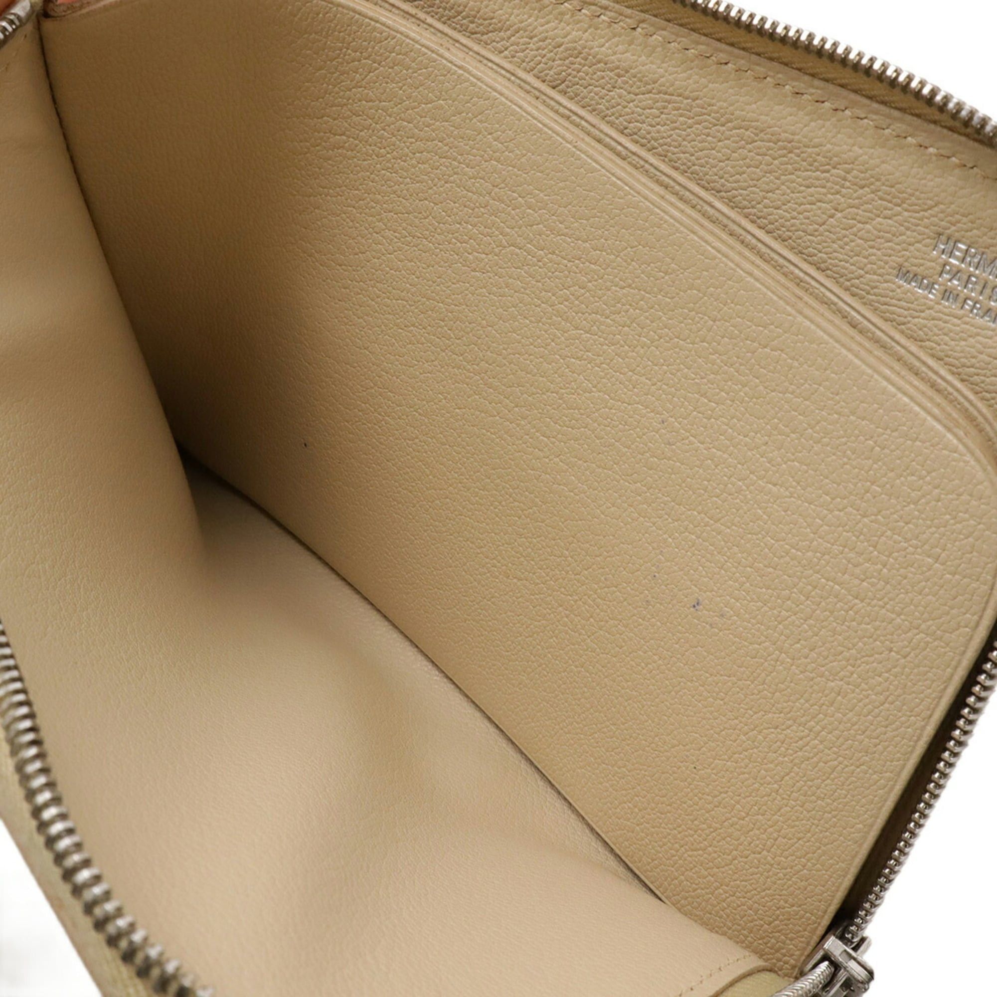 Hermes HERMES Remix Card Case/Pass Case, L-Shaped, with Strap, Beige Leather, E Stamp Size ONE SIZE - 7 Thumbnail