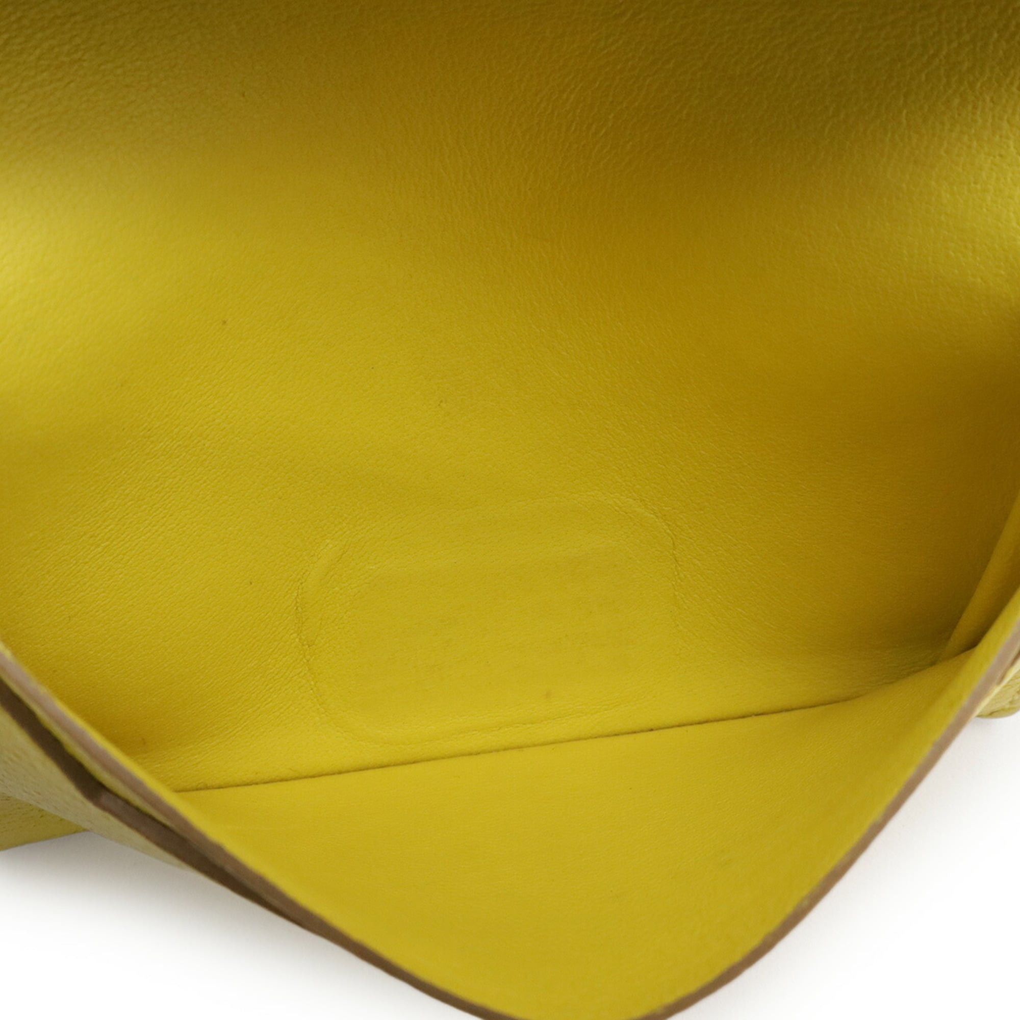Hermes HERMES Bearn Card Case, Business Holder, Pass Chevre Leather, Lime Yellow, Y Stamp Size ONE SIZE - 8 Thumbnail