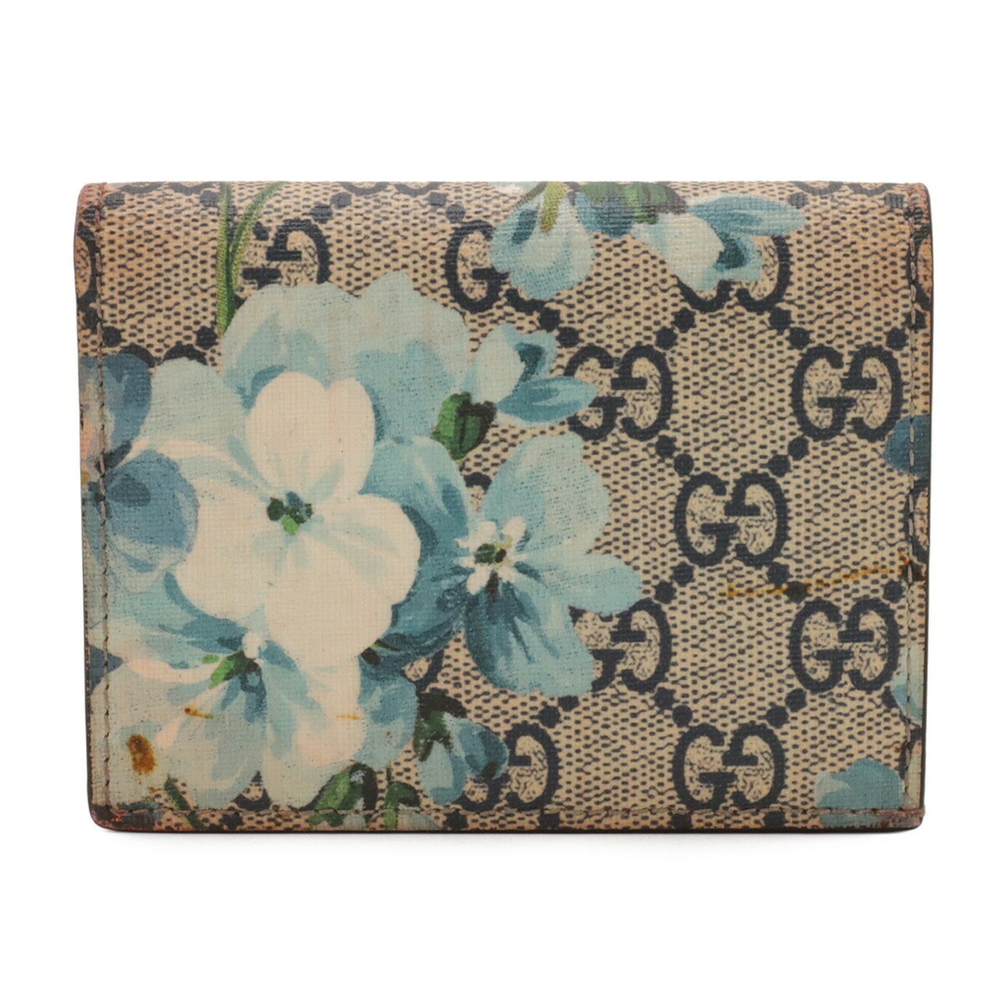 Gucci GUCCI GG Blooms Supreme Card Case, Pass Business Holder, Bi-fold Billfold, PVC Leather, Beige, Blue Multicolor, 410088 Size ONE SIZE - 2 Thumbnail