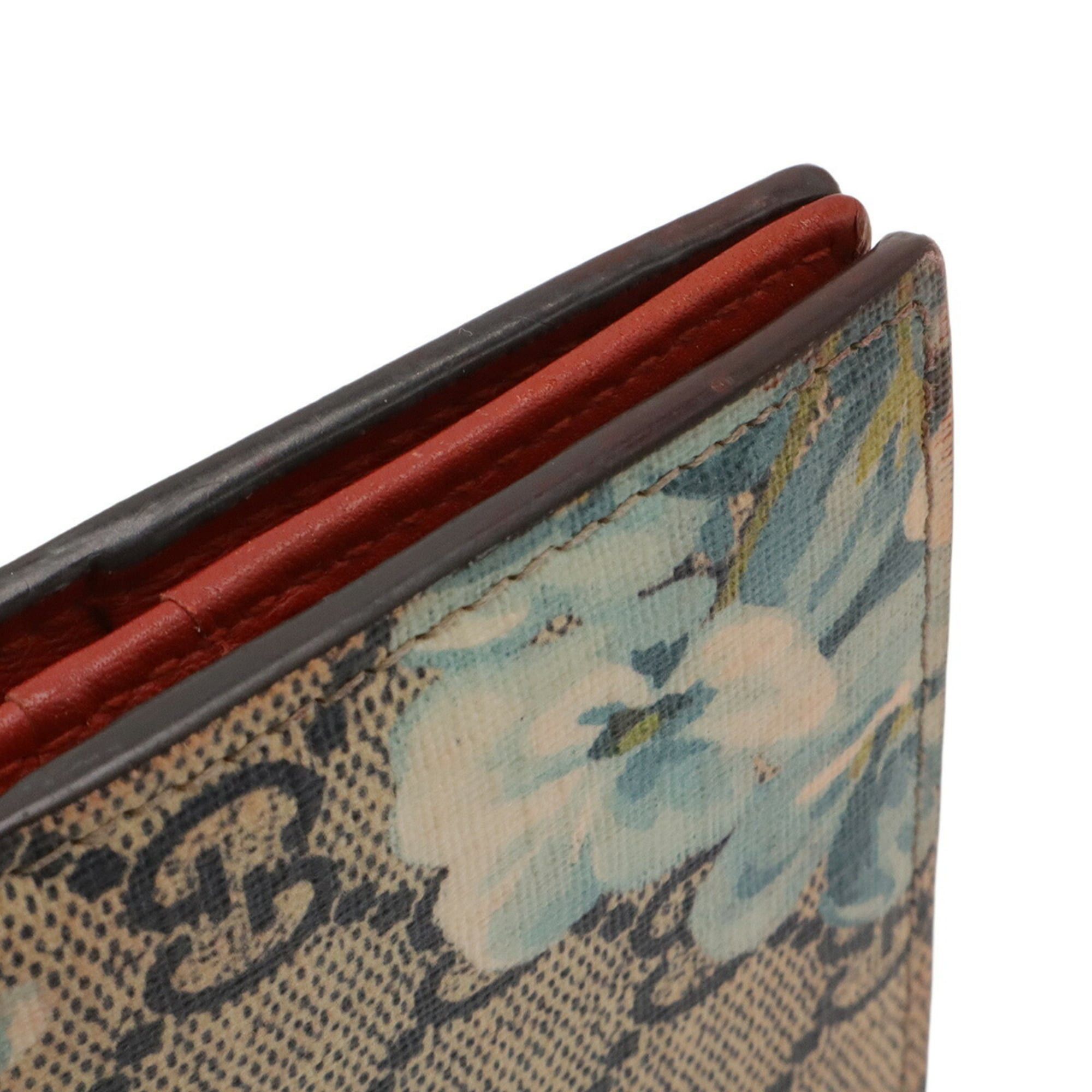Gucci GUCCI GG Blooms Supreme Card Case, Pass Business Holder, Bi-fold Billfold, PVC Leather, Beige, Blue Multicolor, 410088 Size ONE SIZE - 5 Thumbnail