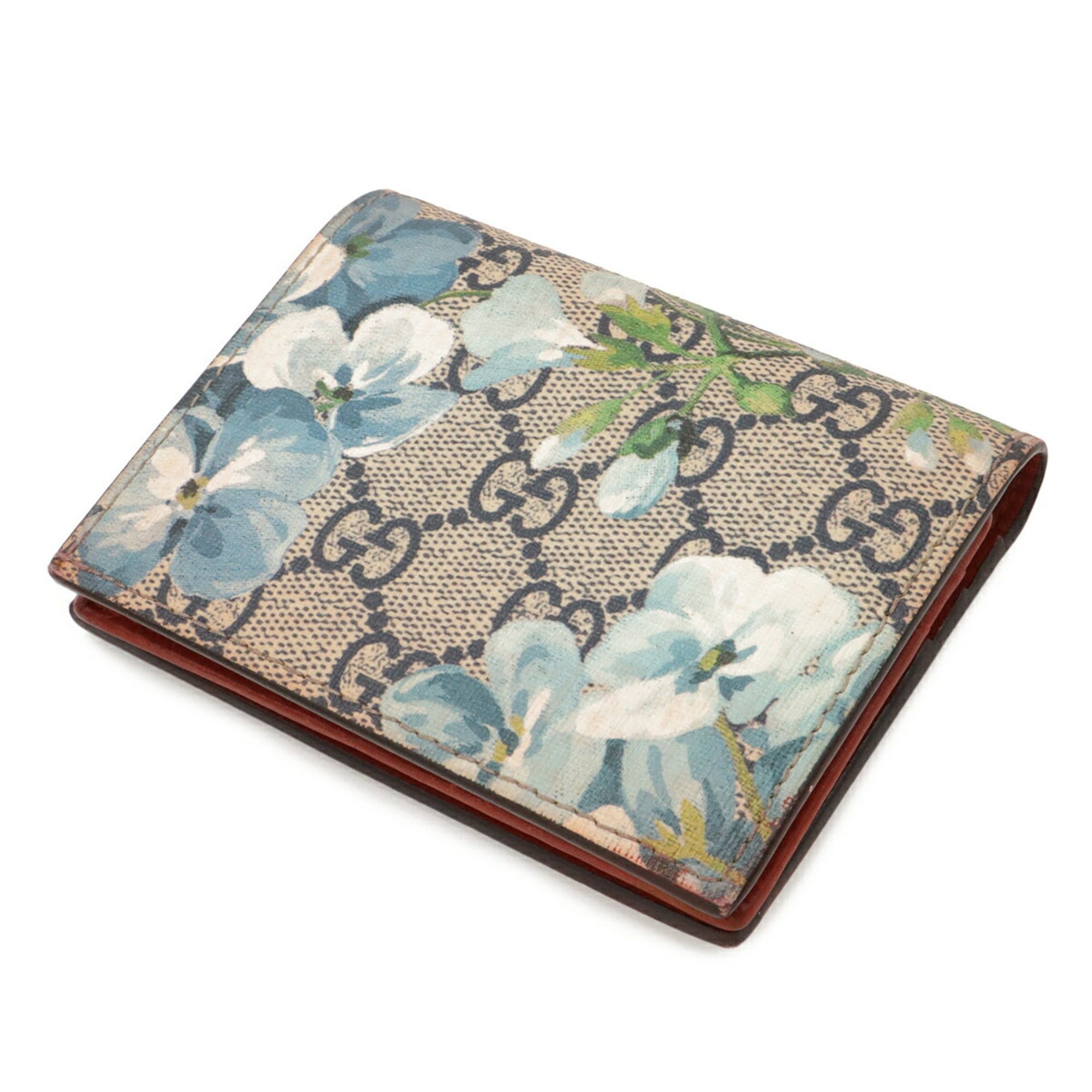 Gucci GUCCI GG Blooms Supreme Card Case, Pass Business Holder, Bi-fold Billfold, PVC Leather, Beige, Blue Multicolor, 410088 Size ONE SIZE - 3 Thumbnail