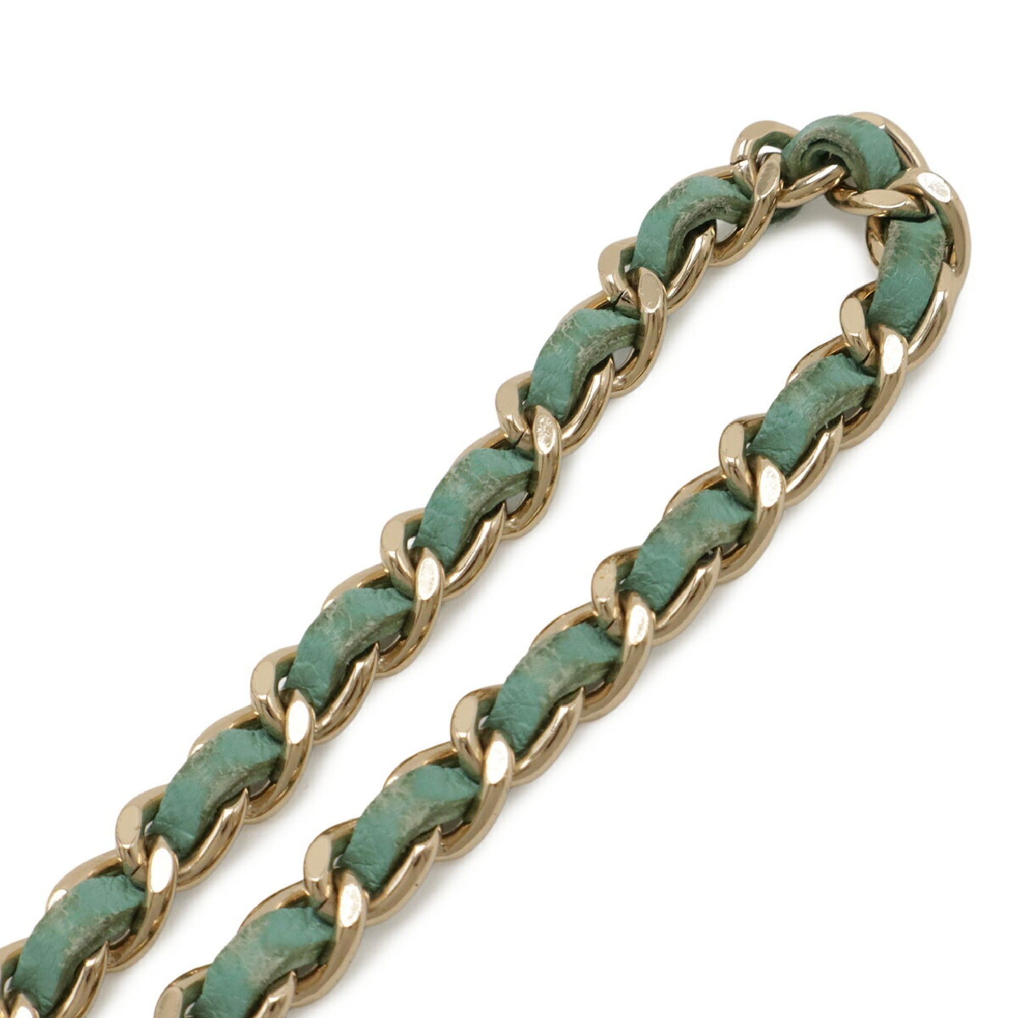 Chanel CHANEL Tweed Chain Shoulder Bag/Pouch in Vinyl, Leather, and Clear Blue-Green Size ONE SIZE - 6 Thumbnail