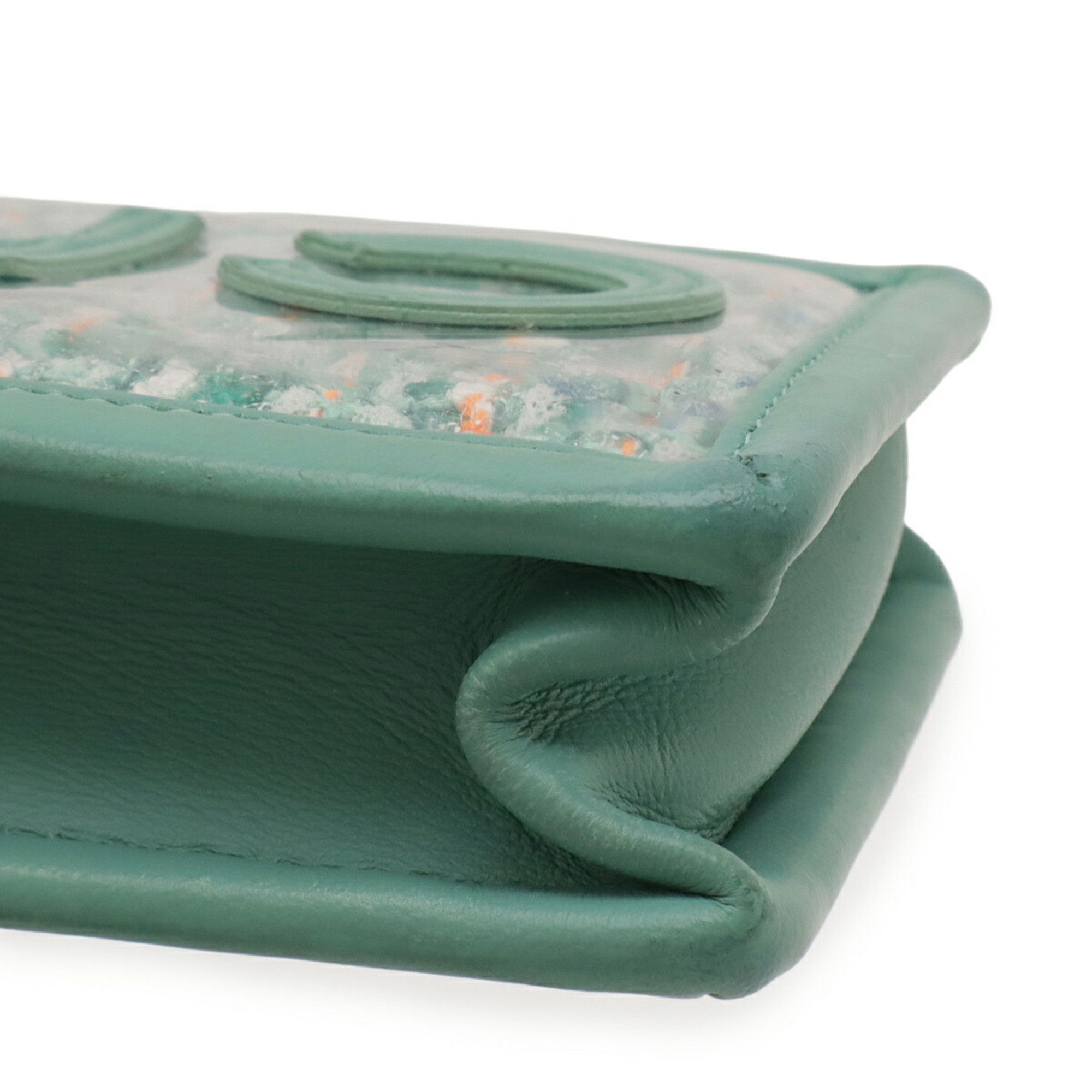 Chanel CHANEL Tweed Chain Shoulder Bag/Pouch in Vinyl, Leather, and Clear Blue-Green Size ONE SIZE - 5 Thumbnail
