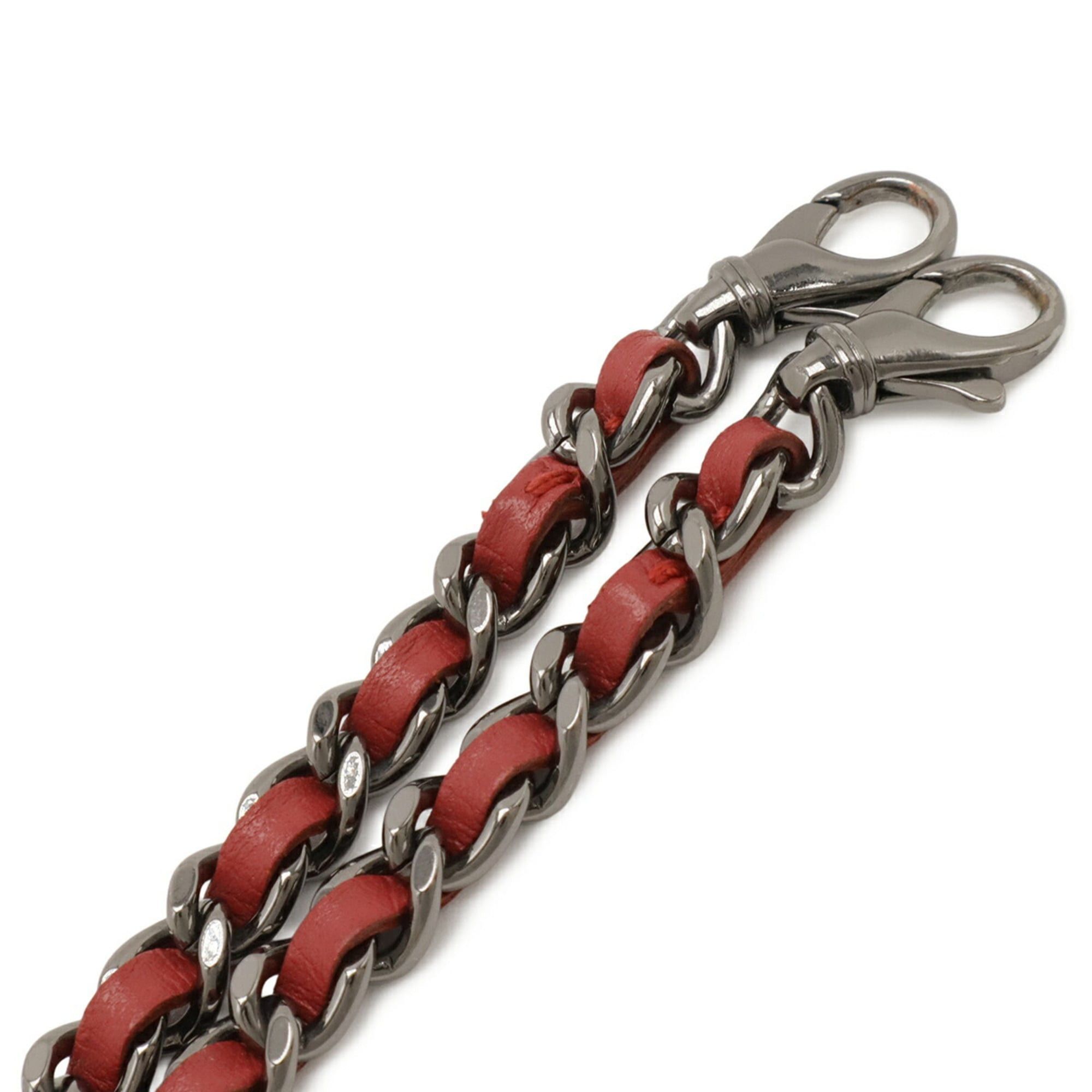 Chanel CHANEL Deauville Chain Wallet, Long Shoulder Bag, Pochette, Clutch, Velvet, Pink Red, A81978 Size ONE SIZE - 7 Thumbnail