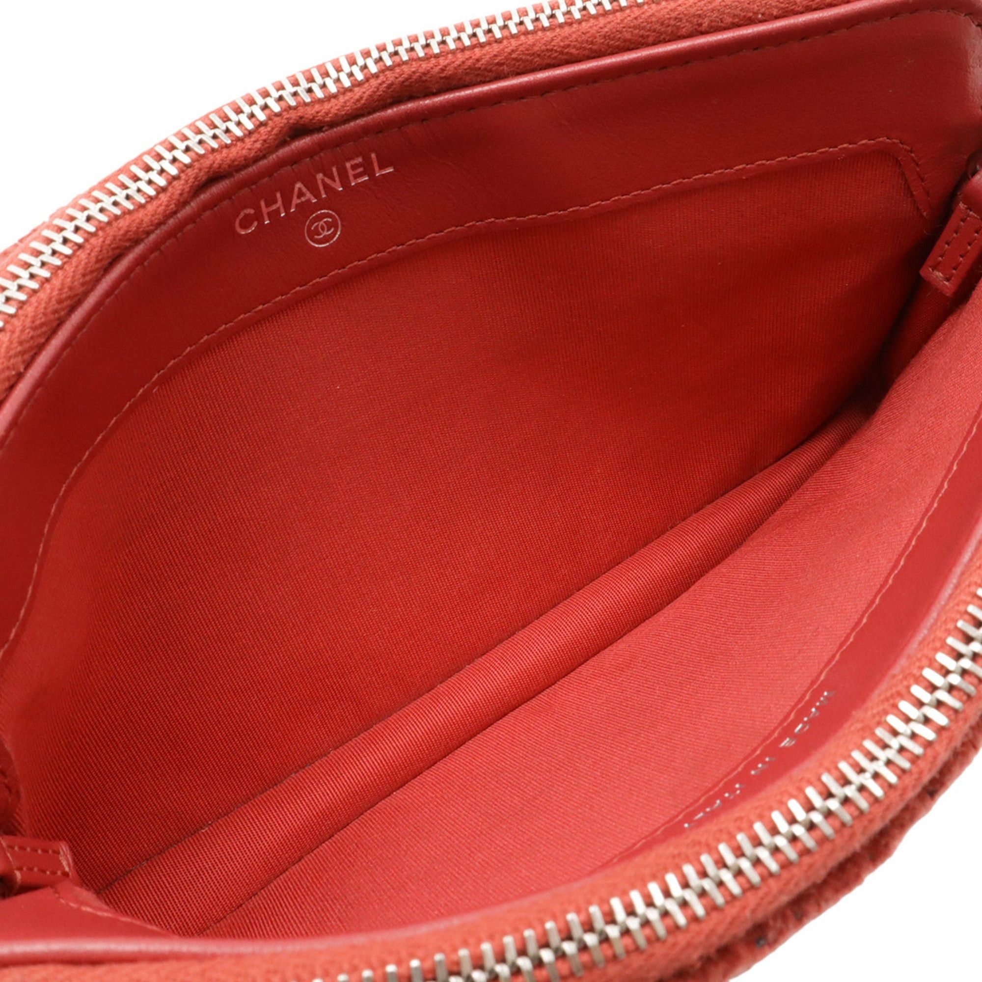Chanel CHANEL Deauville Chain Wallet, Long Shoulder Bag, Pochette, Clutch, Velvet, Pink Red, A81978 Size ONE SIZE - 8 Thumbnail