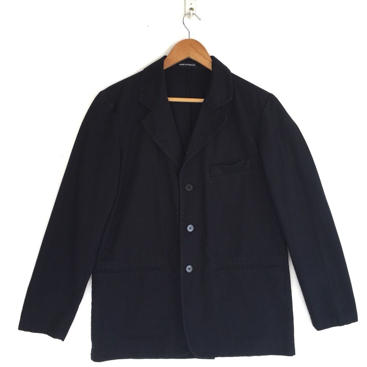 ジャケット・アウター 90s agnes b boiled wool felt jacket agnes b.】Made in France 100% Wool Jacket（アニエスべー フランス製