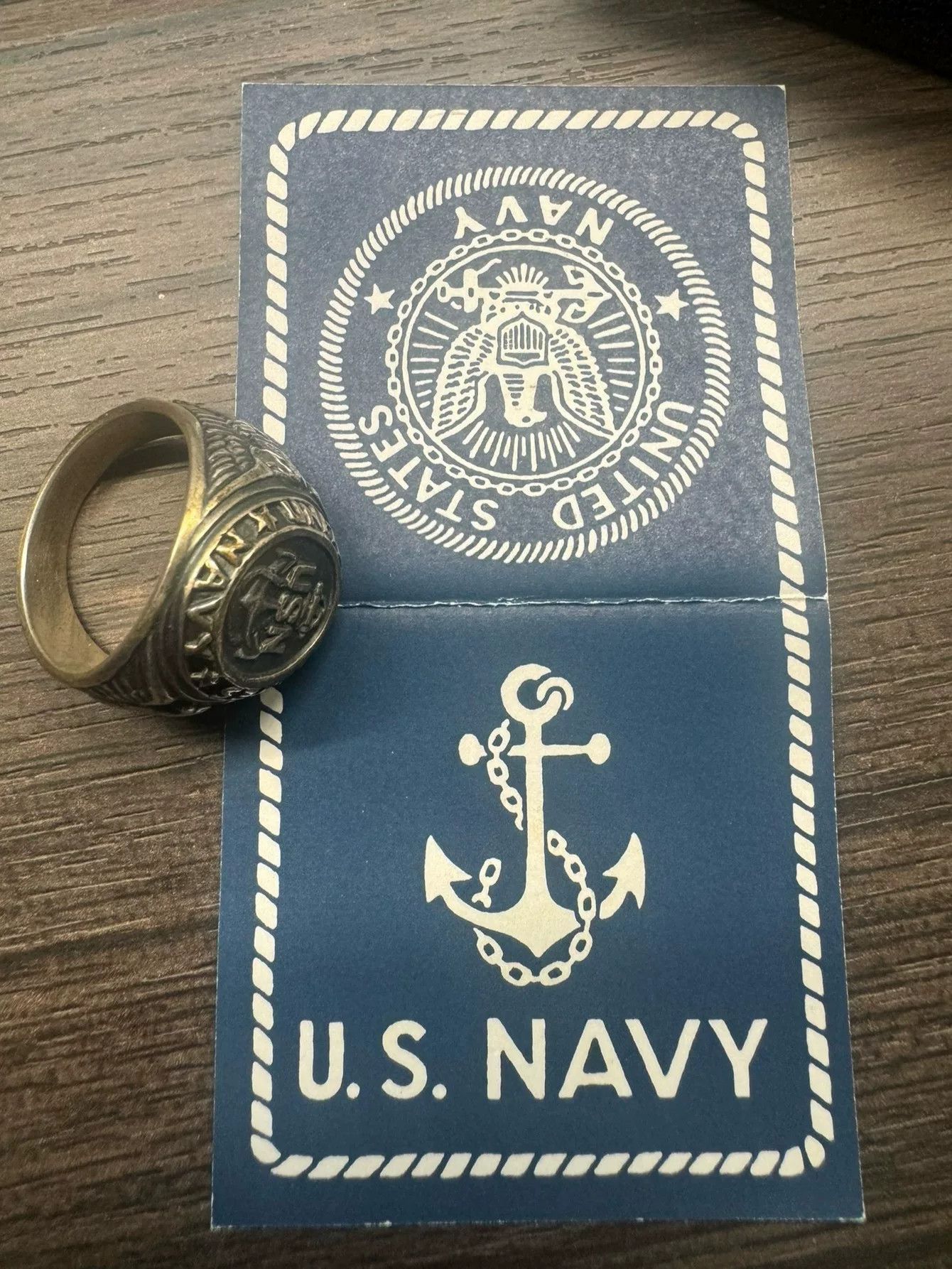 Freewheelers Vintage US Navy Silver Ring Replica Size ONE SIZE - 8 Thumbnail
