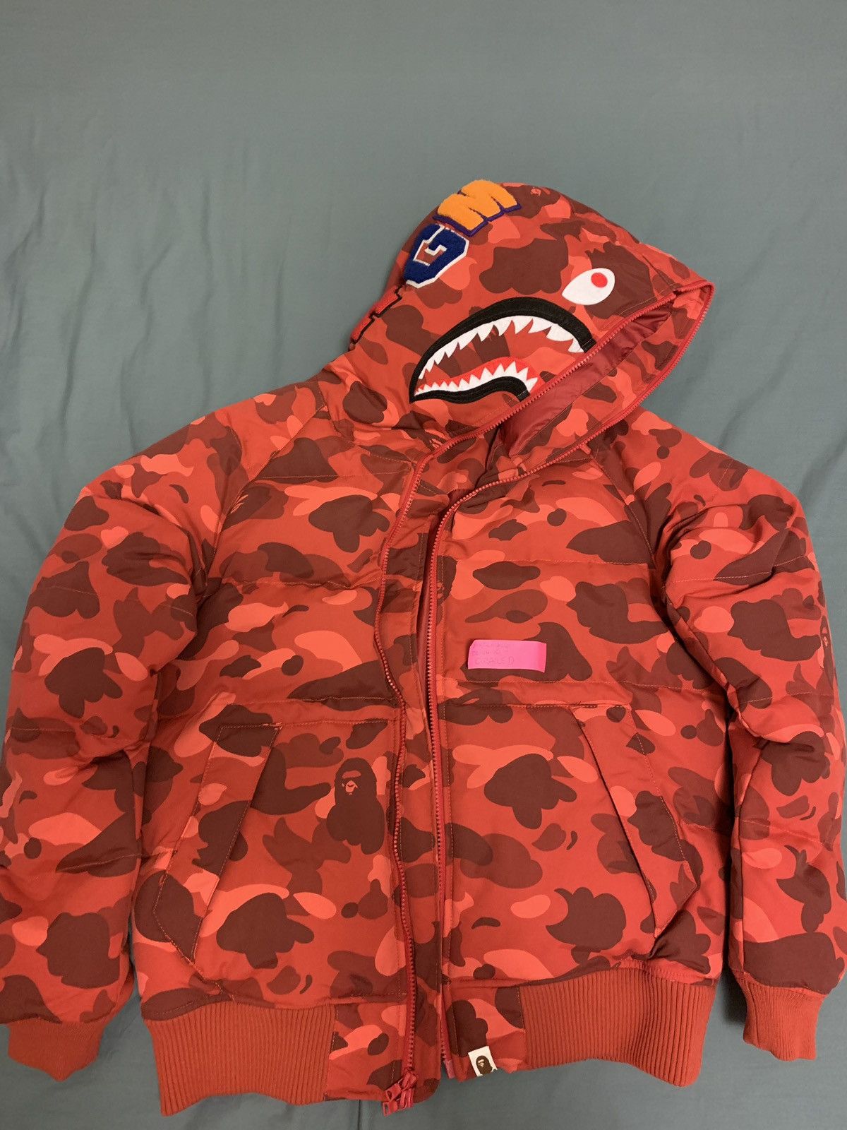 Bape Bape Red Shark WGM Puffer Jacket Medium Grailed