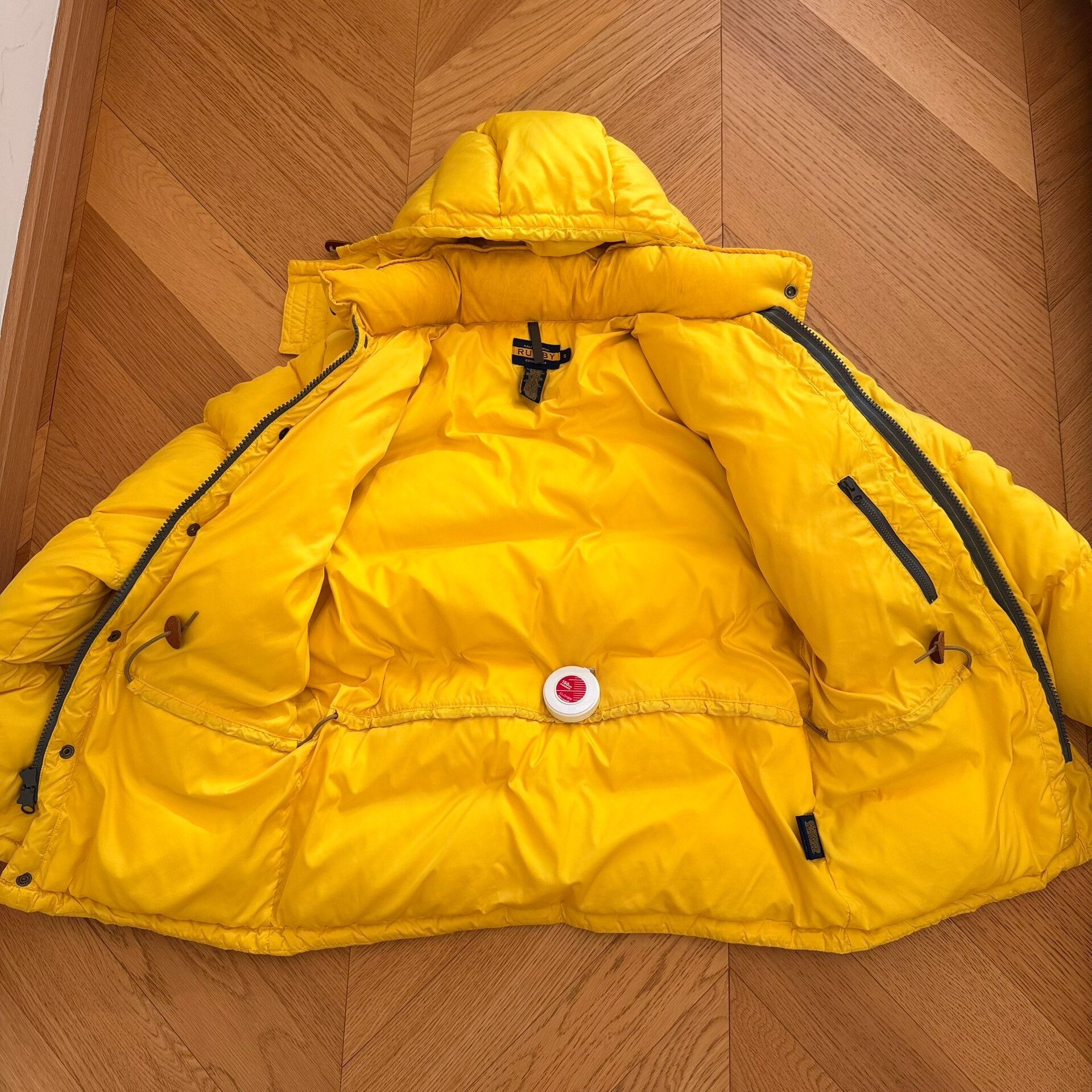 Rugby Ralph Lauren Yellow Hooded Puffer Jacket RL Rugby Size US S / EU 44-46 / 1 - 3 Thumbnail