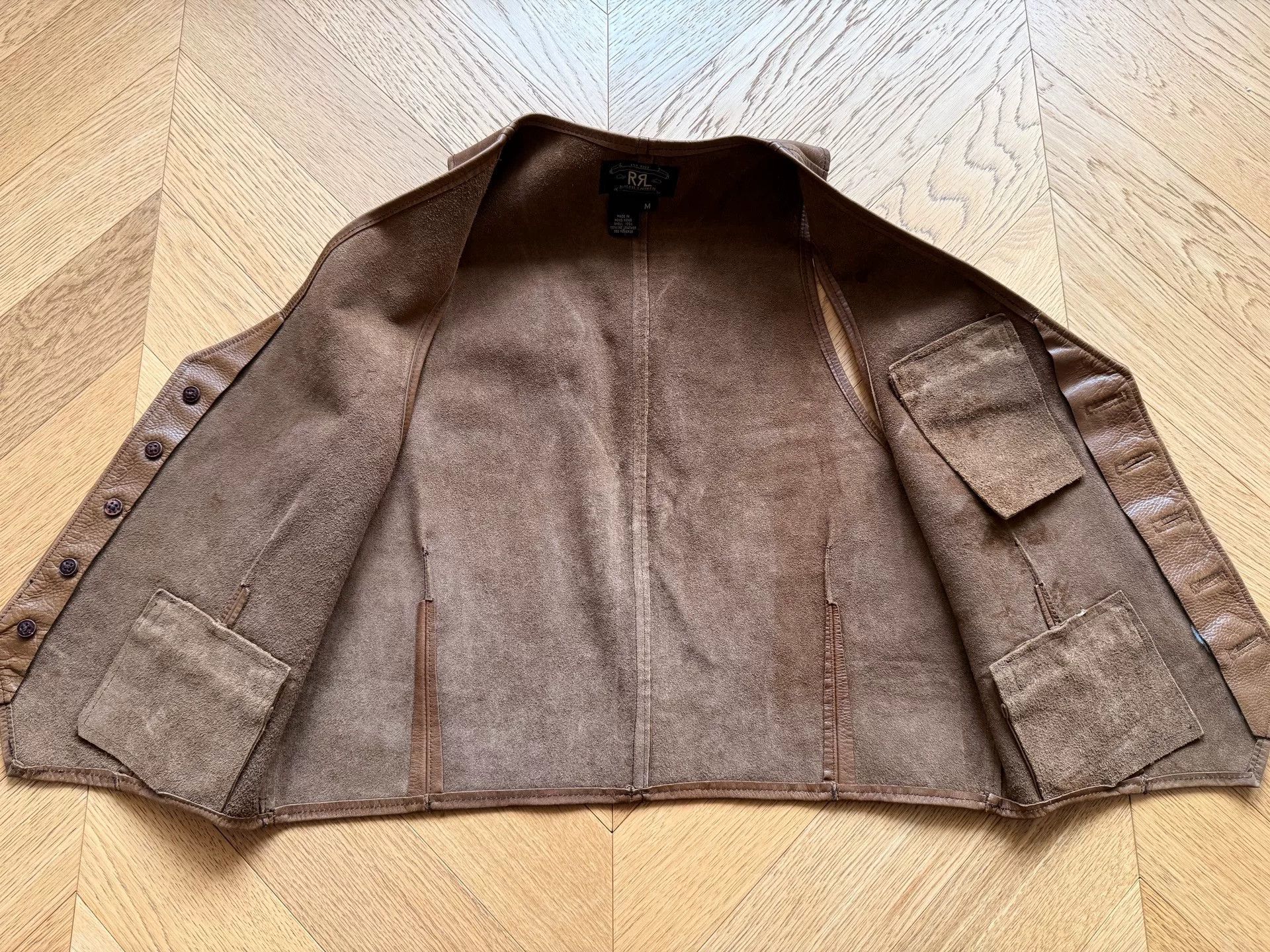 RRL Ralph Lauren RRL Vintage Brown Leather Vest for Men Size US M / EU 48-50 / 2 - 7 Thumbnail