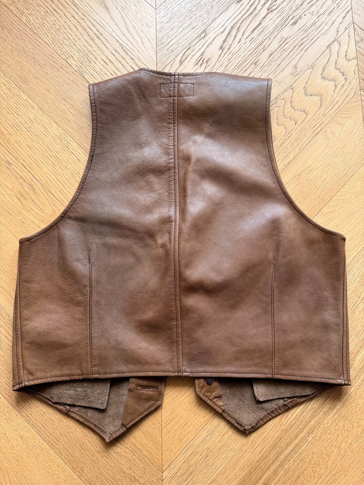 RRL Ralph Lauren RRL Vintage Brown Leather Vest for Men Size US M / EU 48-50 / 2 - 4 Thumbnail