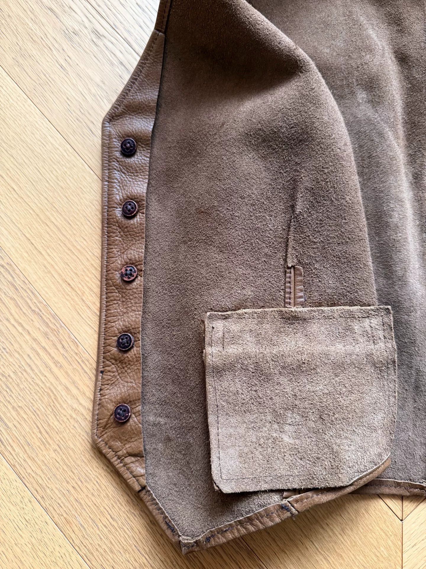 RRL Ralph Lauren RRL Vintage Brown Leather Vest for Men Size US M / EU 48-50 / 2 - 6 Thumbnail