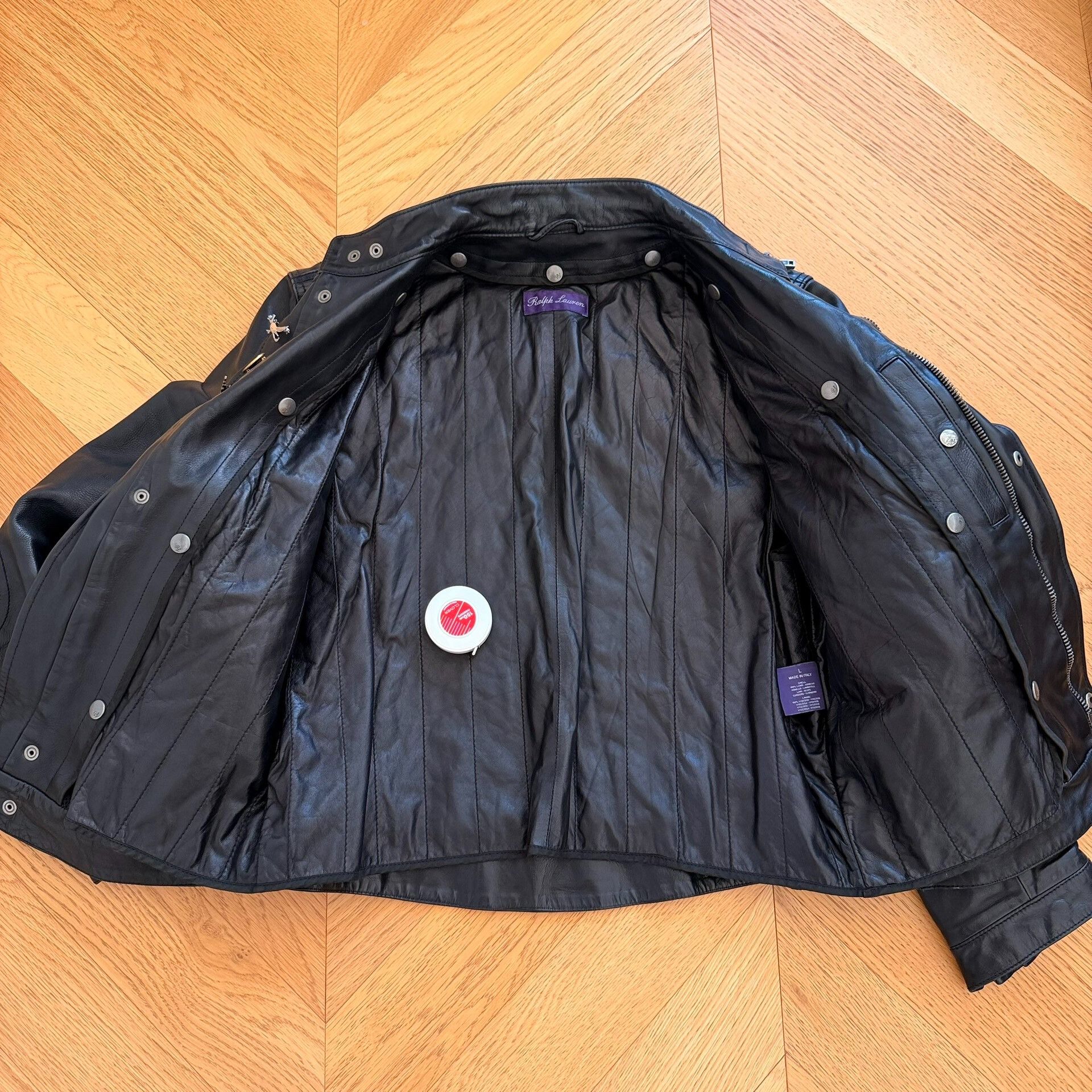 Ralph Lauren Purple Label Classic Black Leather Motorcycle Jacket Size US L / EU 52-54 / 3 - 2 Thumbnail