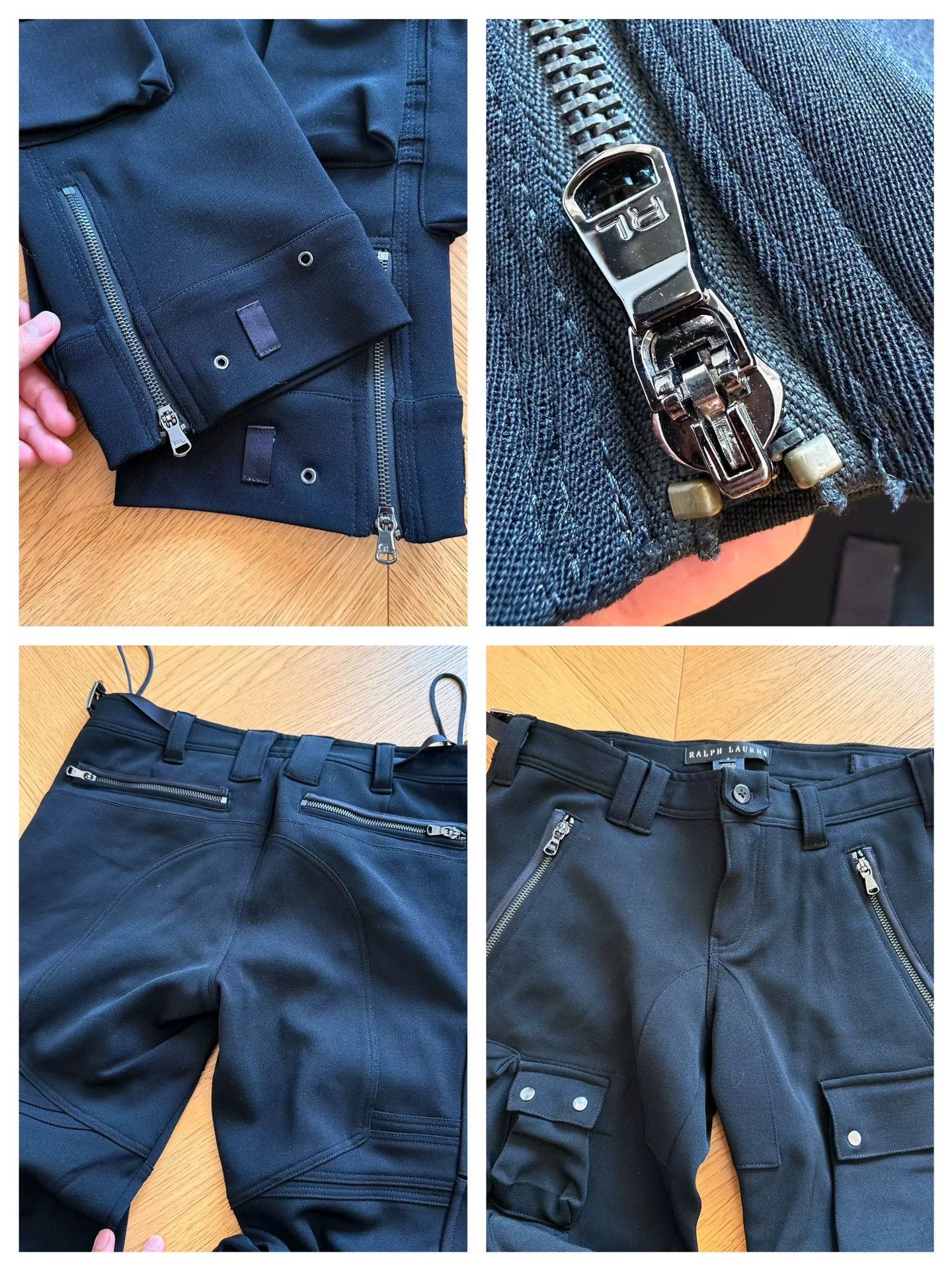 RLX Ralph Lauren Black High-Density Wool Cargo Pants Size 26" / US 2 / IT 38 - 8 Thumbnail