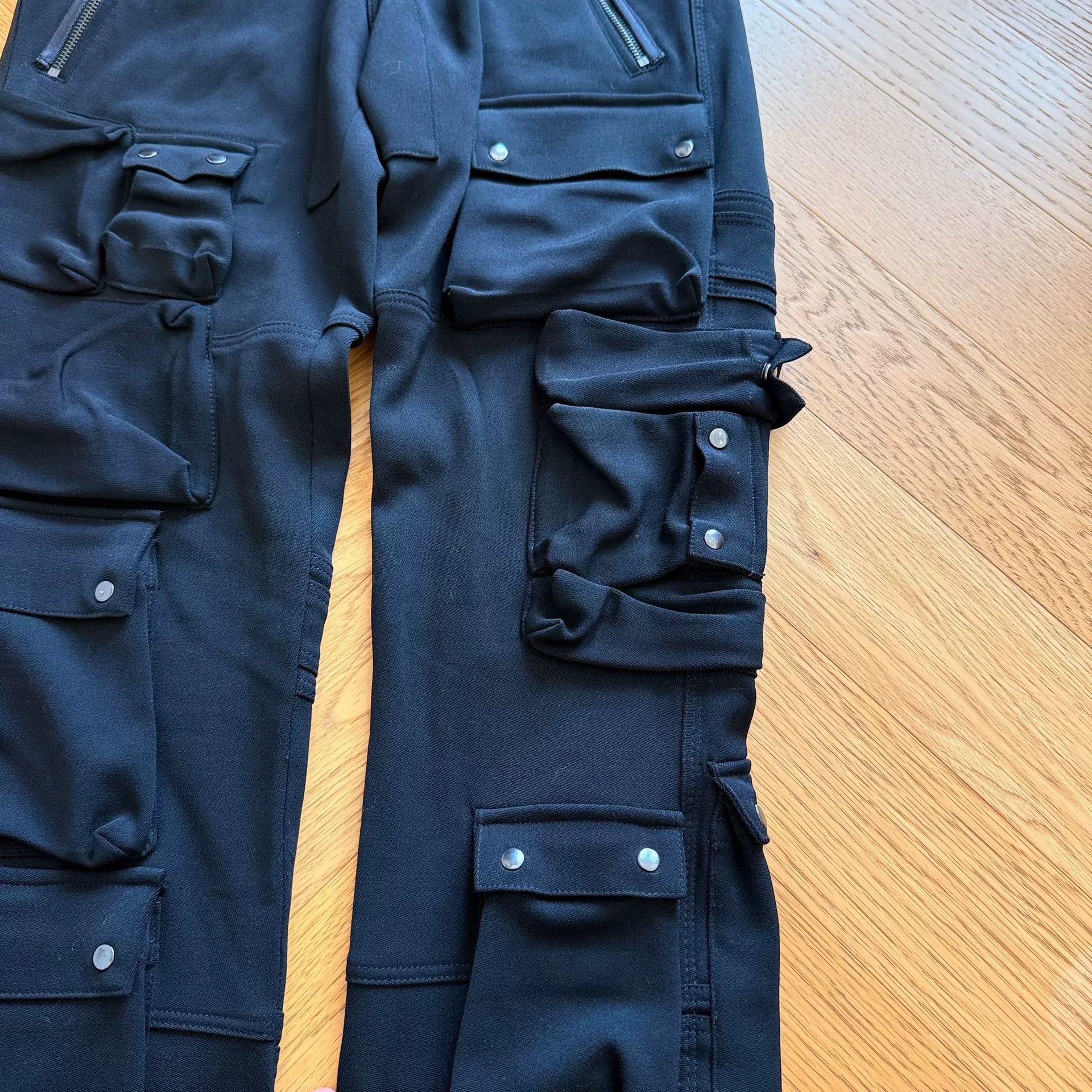 RLX Ralph Lauren Black High-Density Wool Cargo Pants Size 26" / US 2 / IT 38 - 2 Thumbnail