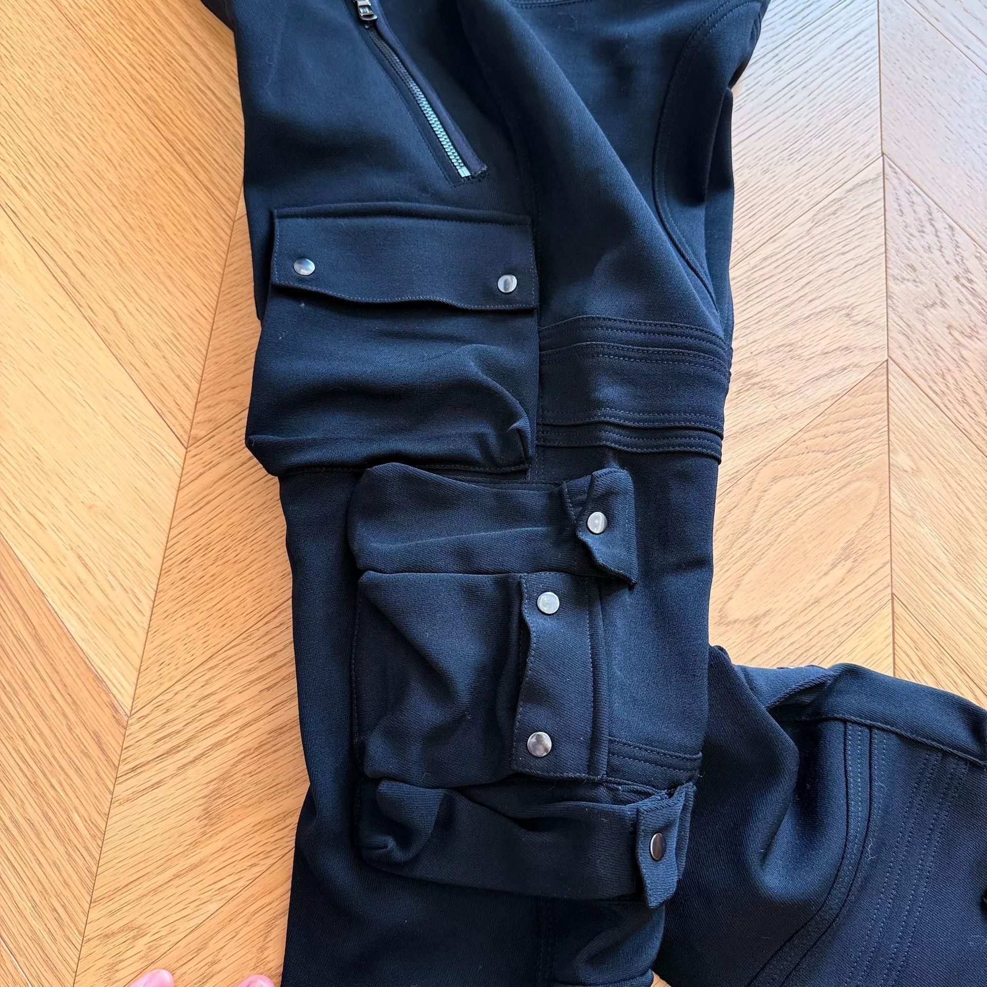RLX Ralph Lauren Black High-Density Wool Cargo Pants Size 26" / US 2 / IT 38 - 6 Thumbnail