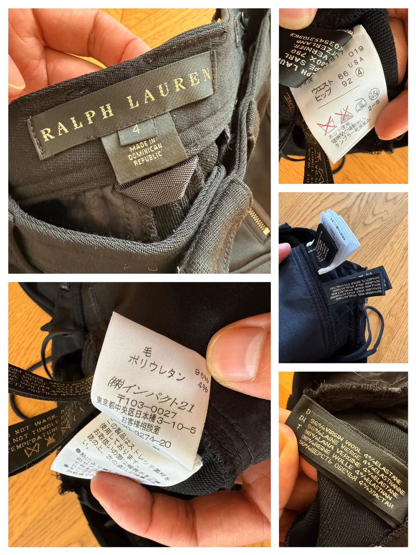 RLX Ralph Lauren Black High-Density Wool Cargo Pants Size 26" / US 2 / IT 38 - 9 Thumbnail